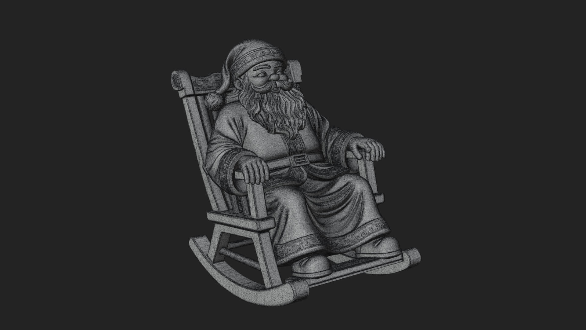 Rocking Chair Santa Statue Design 1 3D Print Model 3D Model