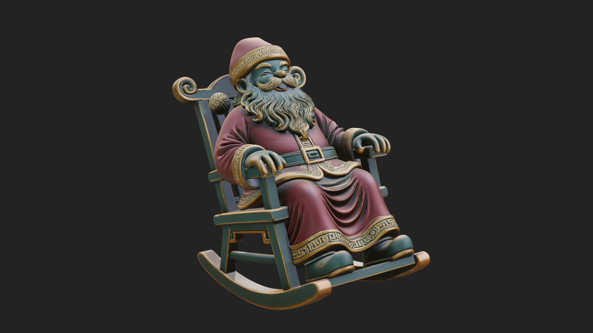 Rocking Chair Santa Statue Design 2 3D Print Model 3D Model