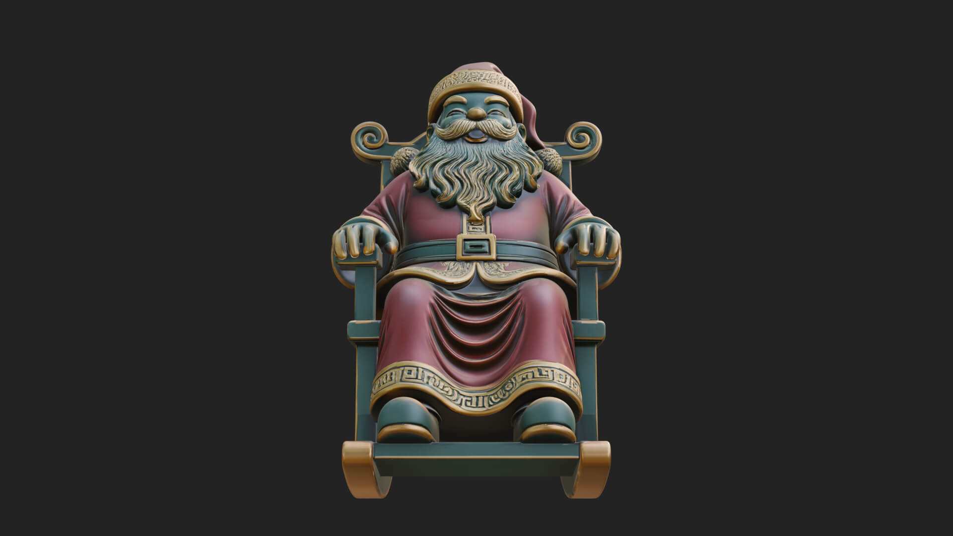 Rocking Chair Santa Statue Design 2 3D Print Model 3D Model