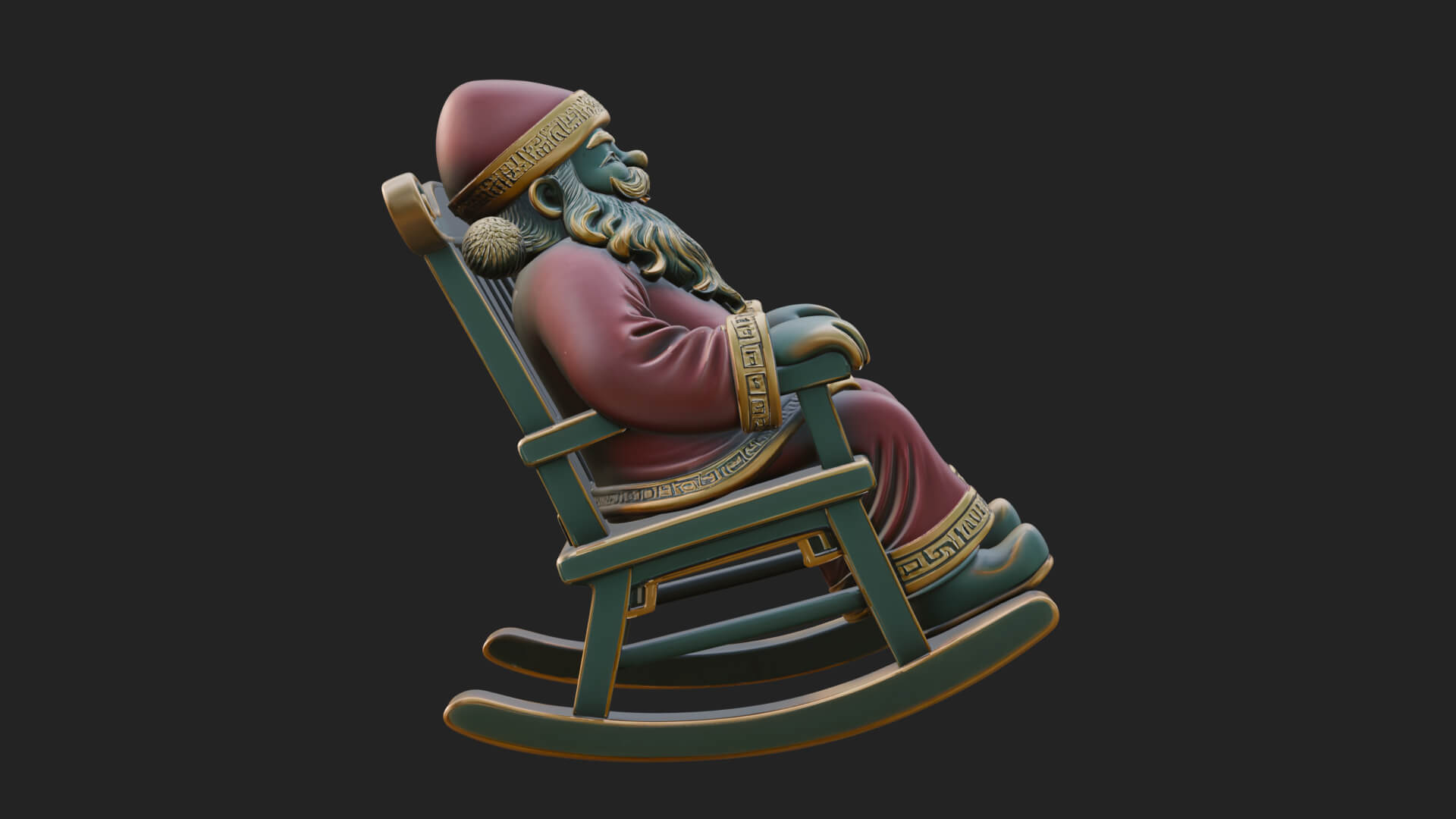 Rocking Chair Santa Statue Design 2 3D Print Model 3D Model