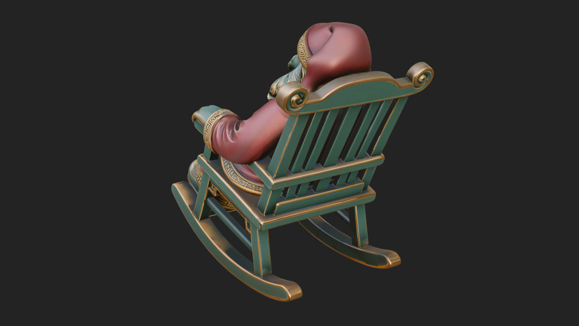 Rocking Chair Santa Statue Design 2 3D Print Model 3D Model