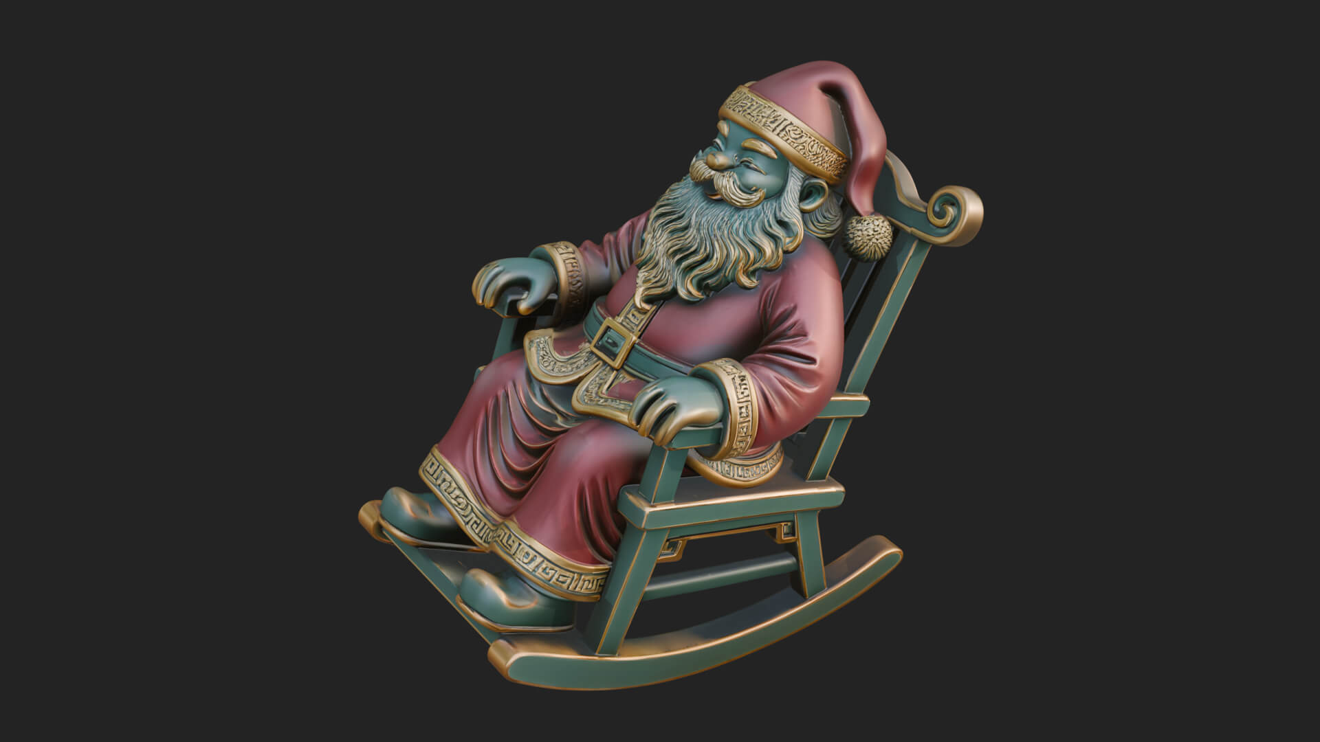 Rocking Chair Santa Statue Design 2 3D Print Model 3D Model