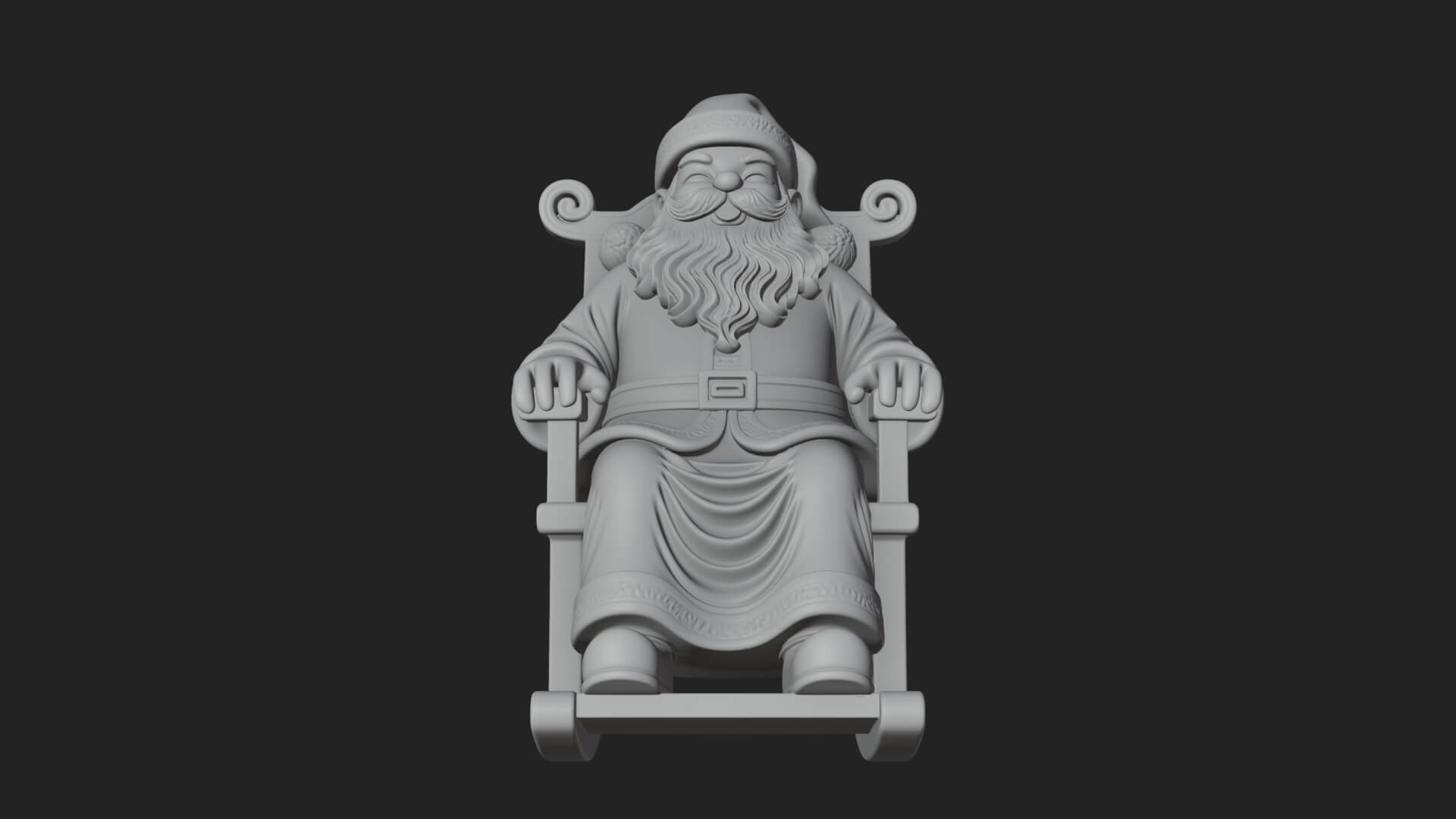 Rocking Chair Santa Statue Design 2 3D Print Model 3D Model