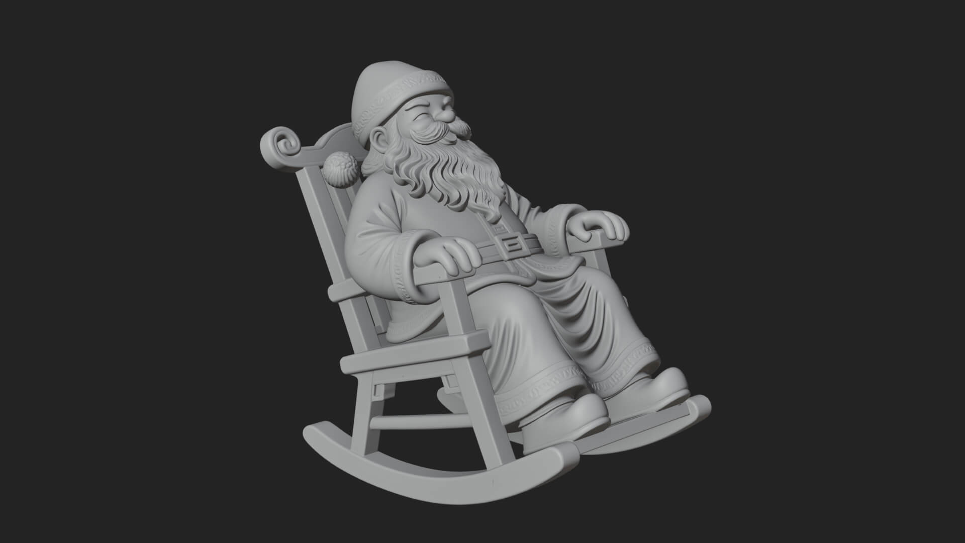 Rocking Chair Santa Statue Design 2 3D Print Model 3D Model