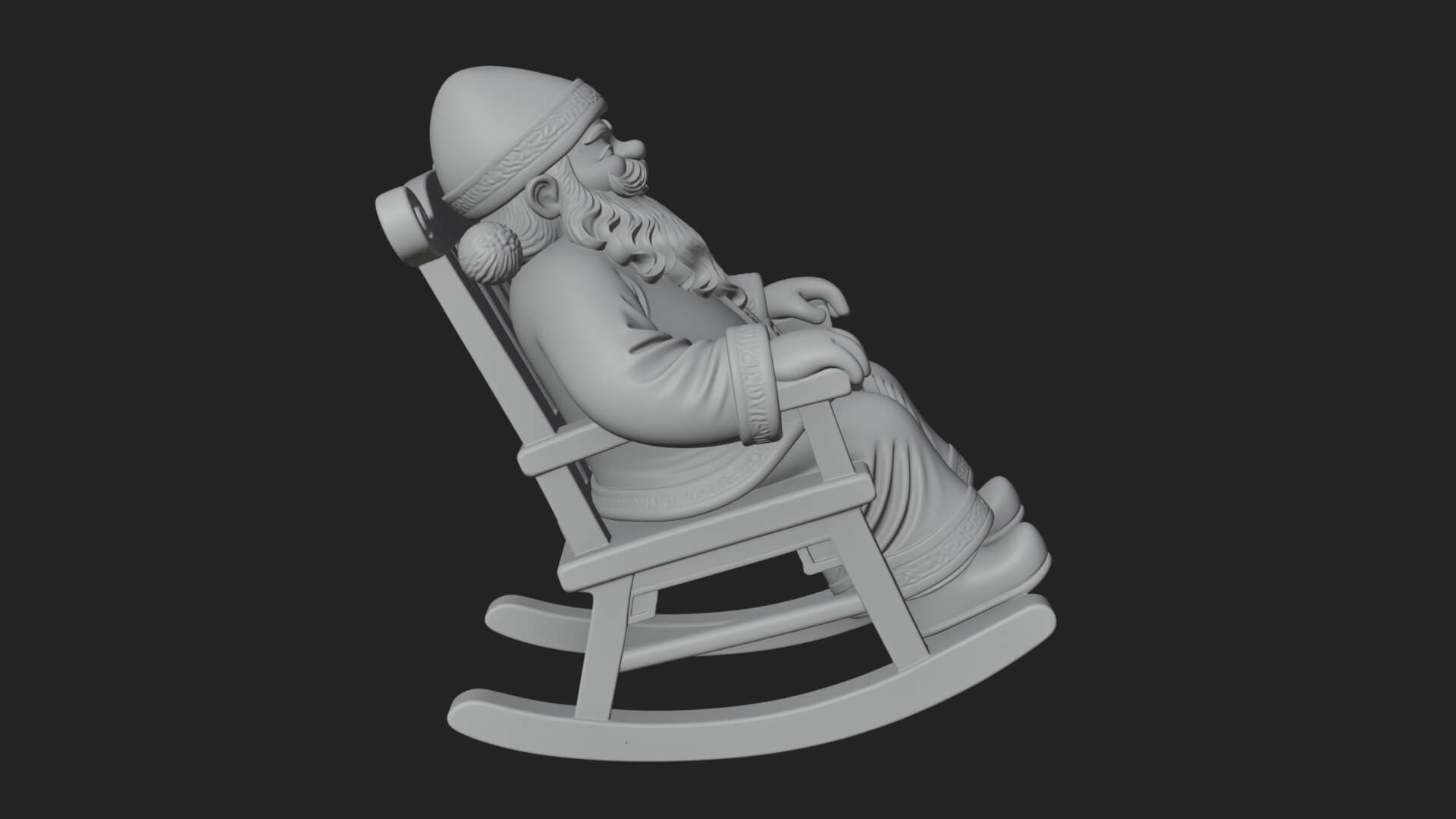 Rocking Chair Santa Statue Design 2 3D Print Model 3D Model