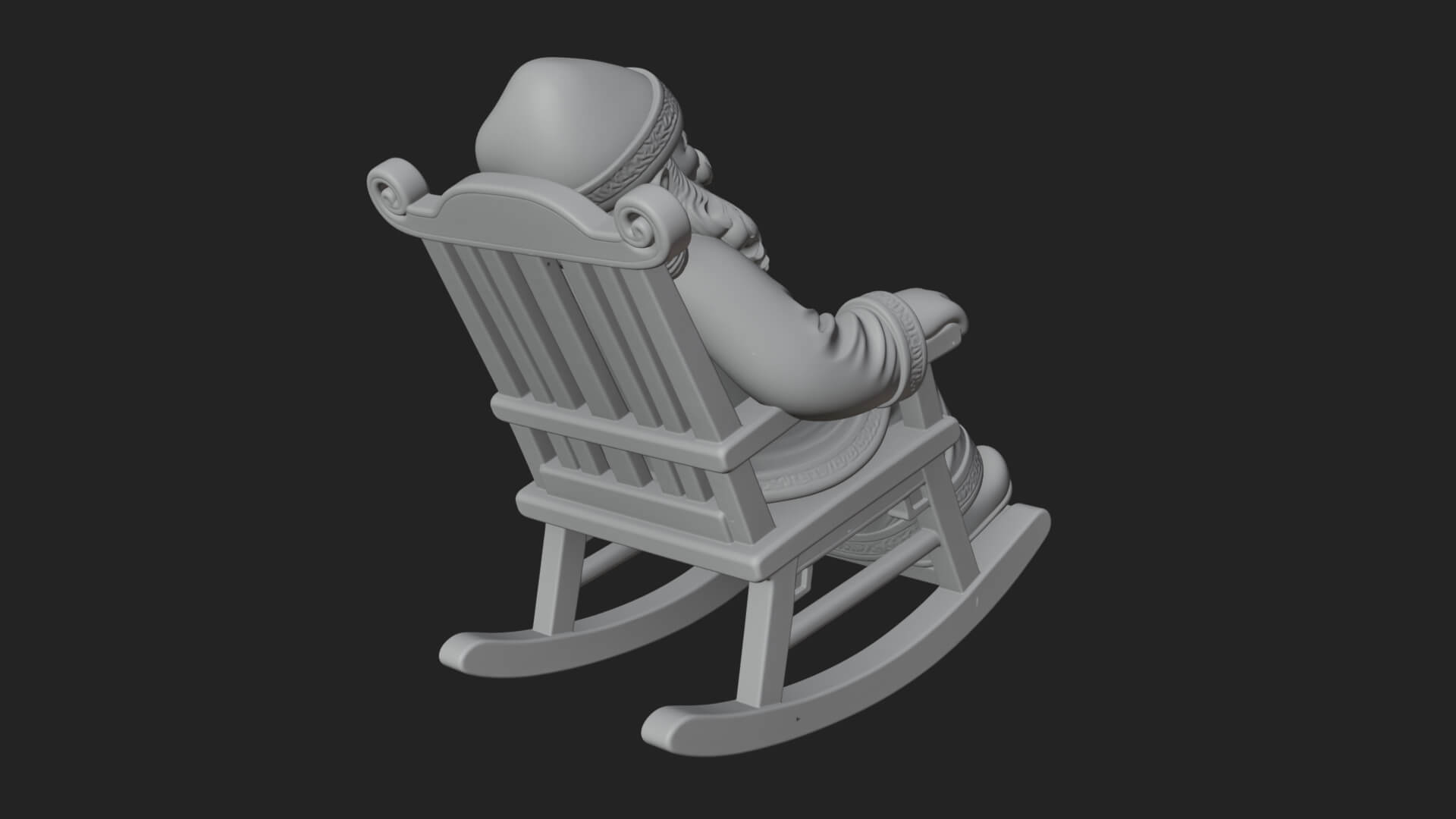 Rocking Chair Santa Statue Design 2 3D Print Model 3D Model