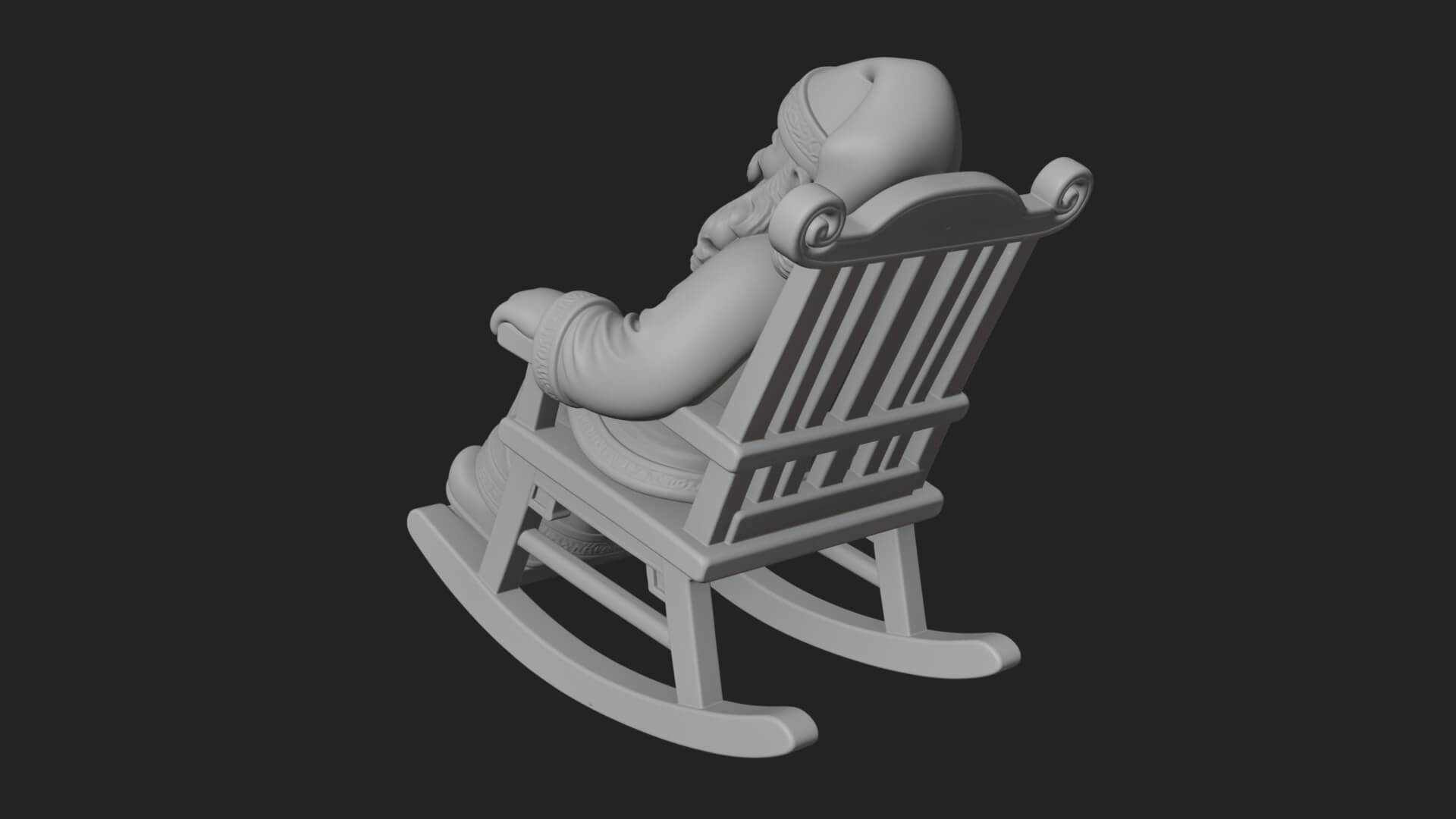 Rocking Chair Santa Statue Design 2 3D Print Model 3D Model