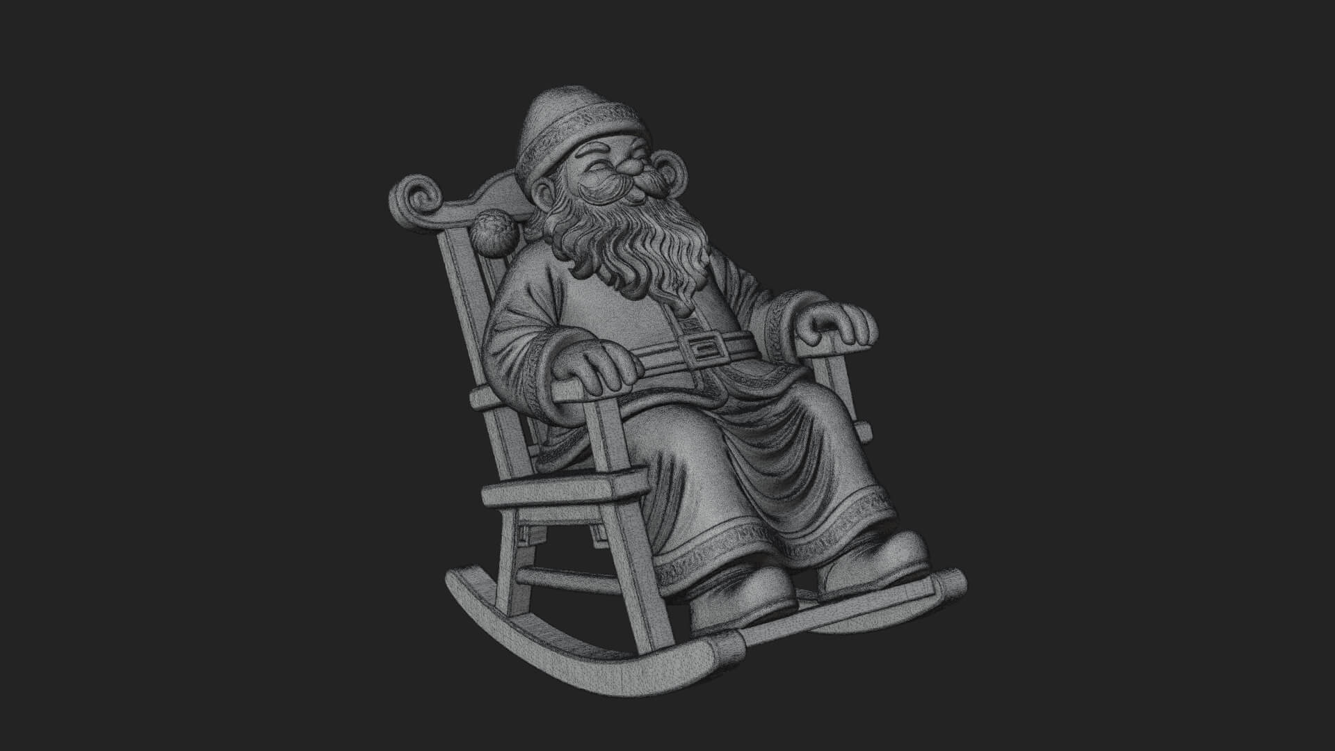 Rocking Chair Santa Statue Design 2 3D Print Model 3D Model