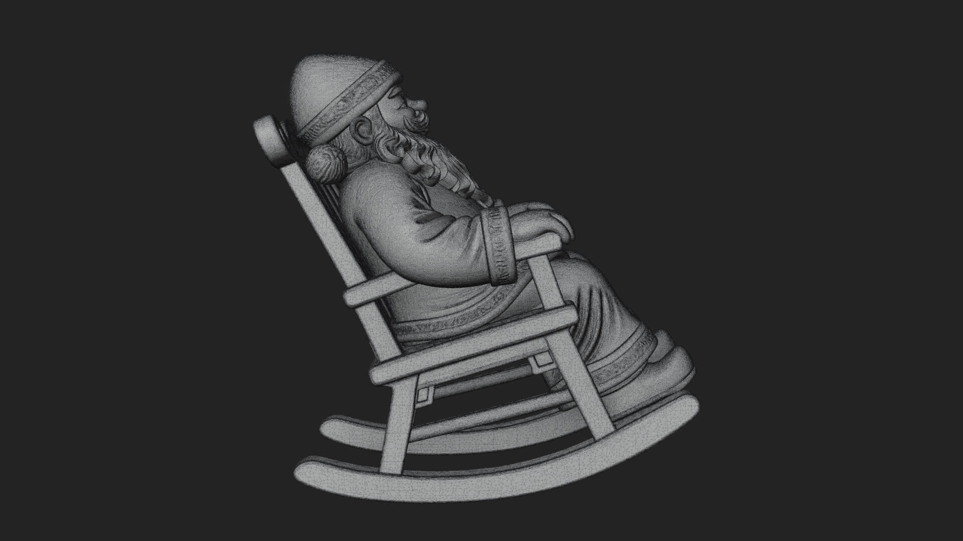 Rocking Chair Santa Statue Design 2 3D Print Model 3D Model