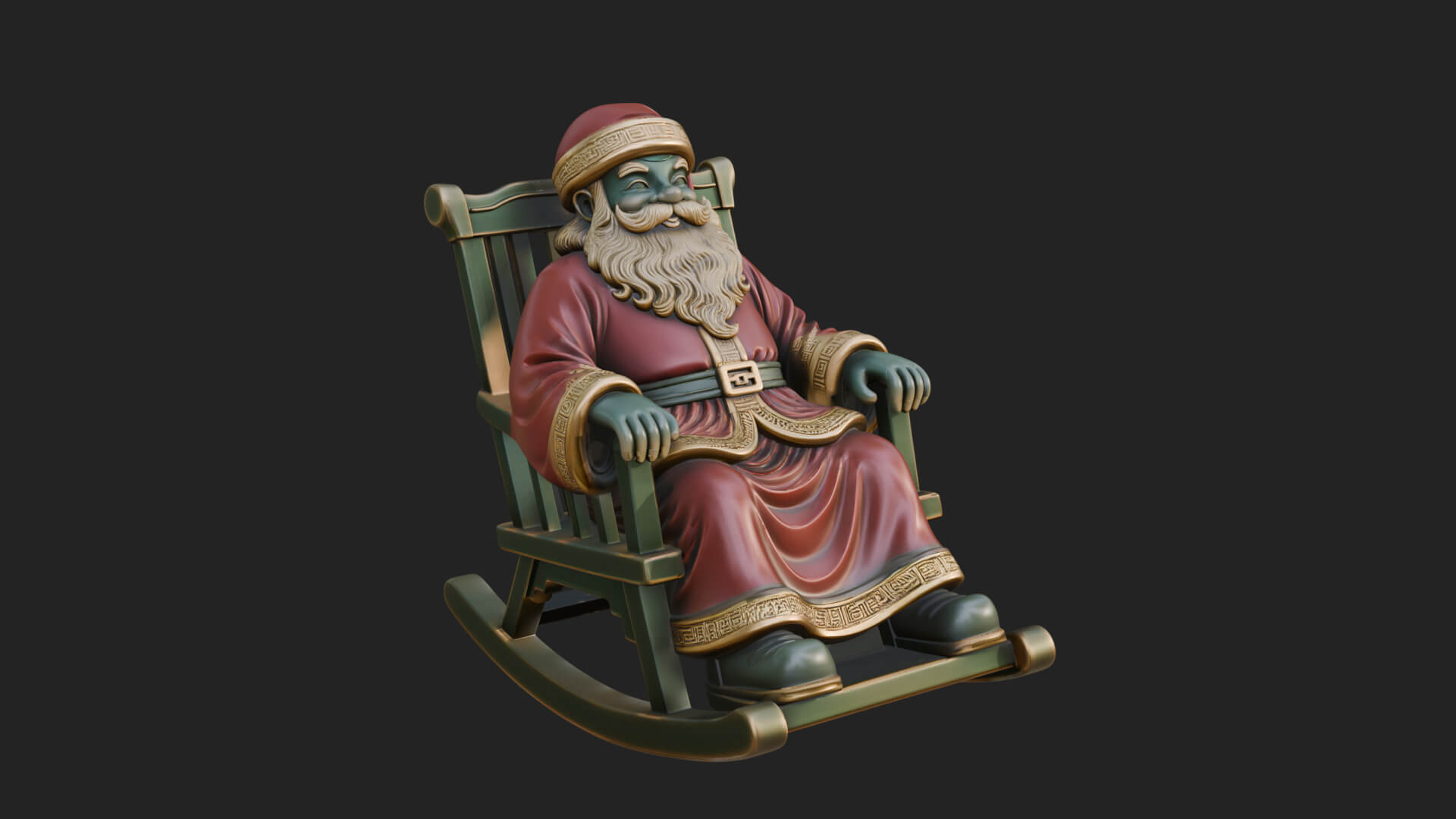 Rocking Chair Santa Statue Design 3 3D Print Model 3D Model
