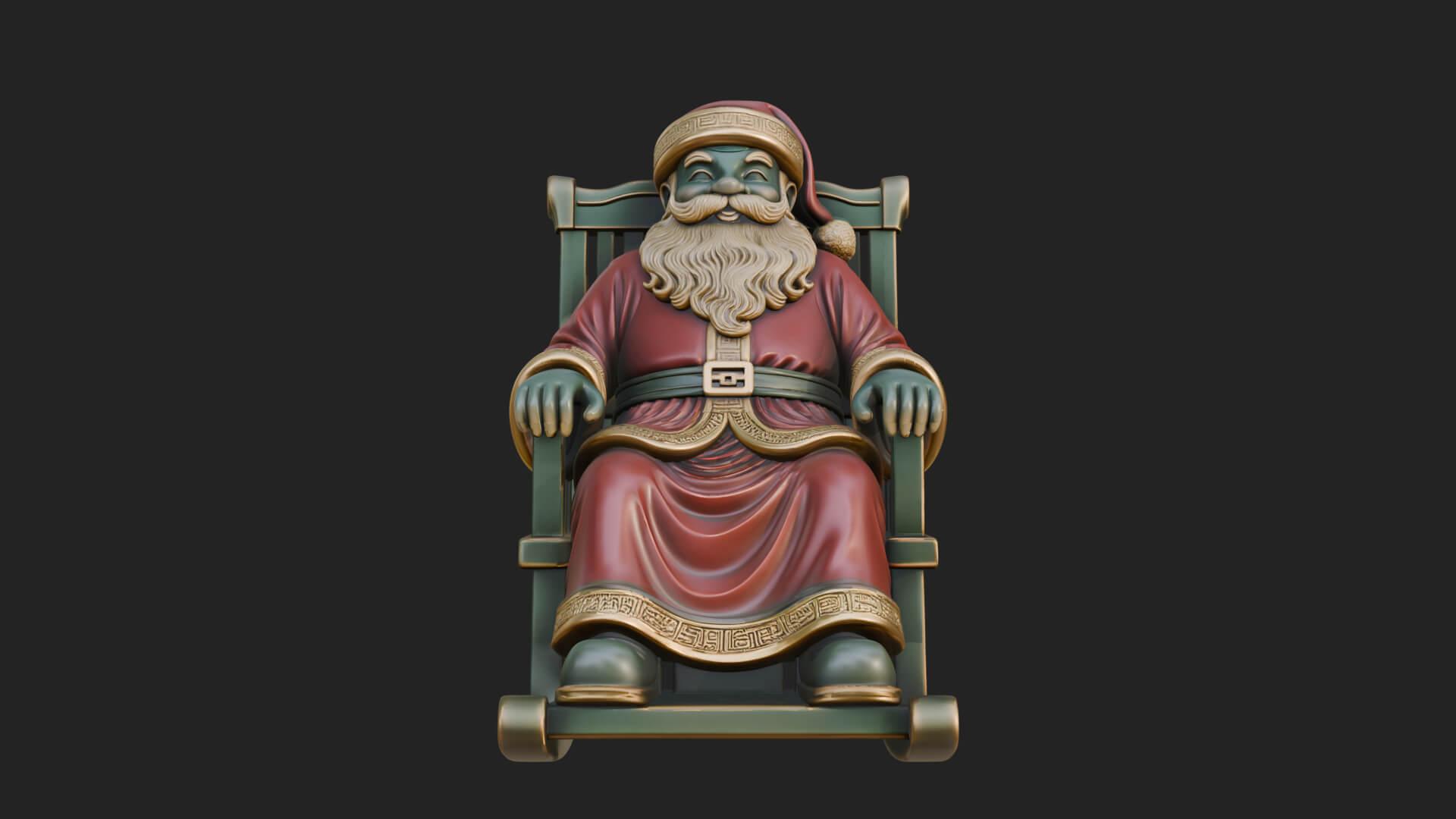 Rocking Chair Santa Statue Design 3 3D Print Model 3D Model