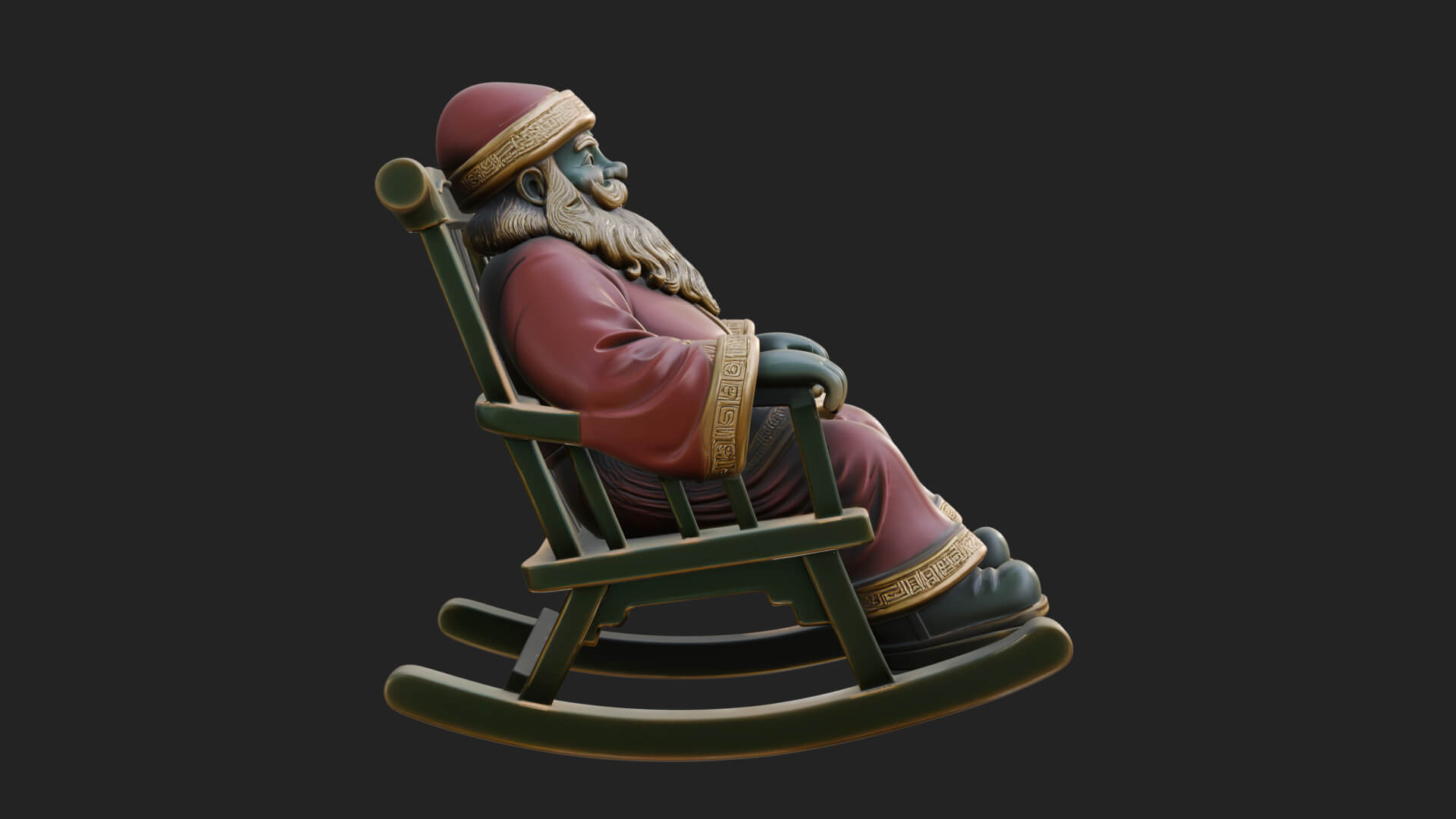 Rocking Chair Santa Statue Design 3 3D Print Model 3D Model