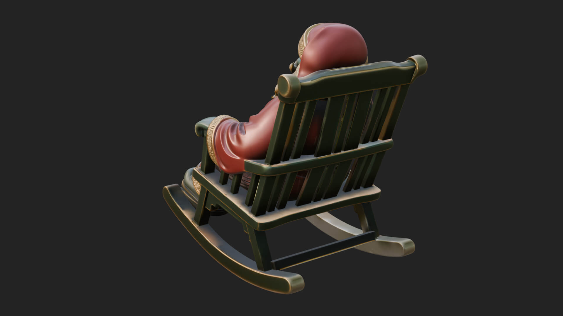 Rocking Chair Santa Statue Design 3 3D Print Model 3D Model
