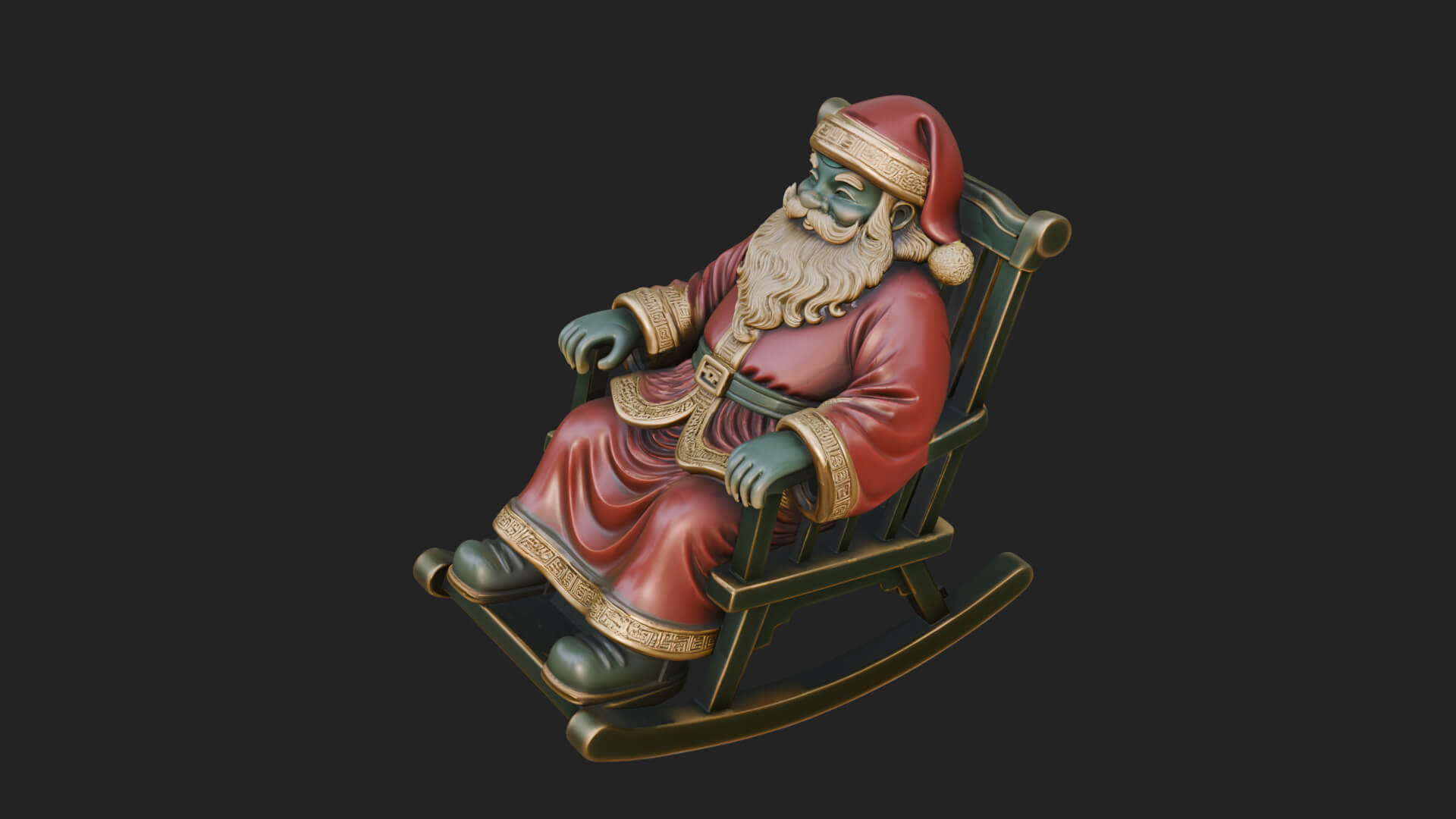 Rocking Chair Santa Statue Design 3 3D Print Model 3D Model