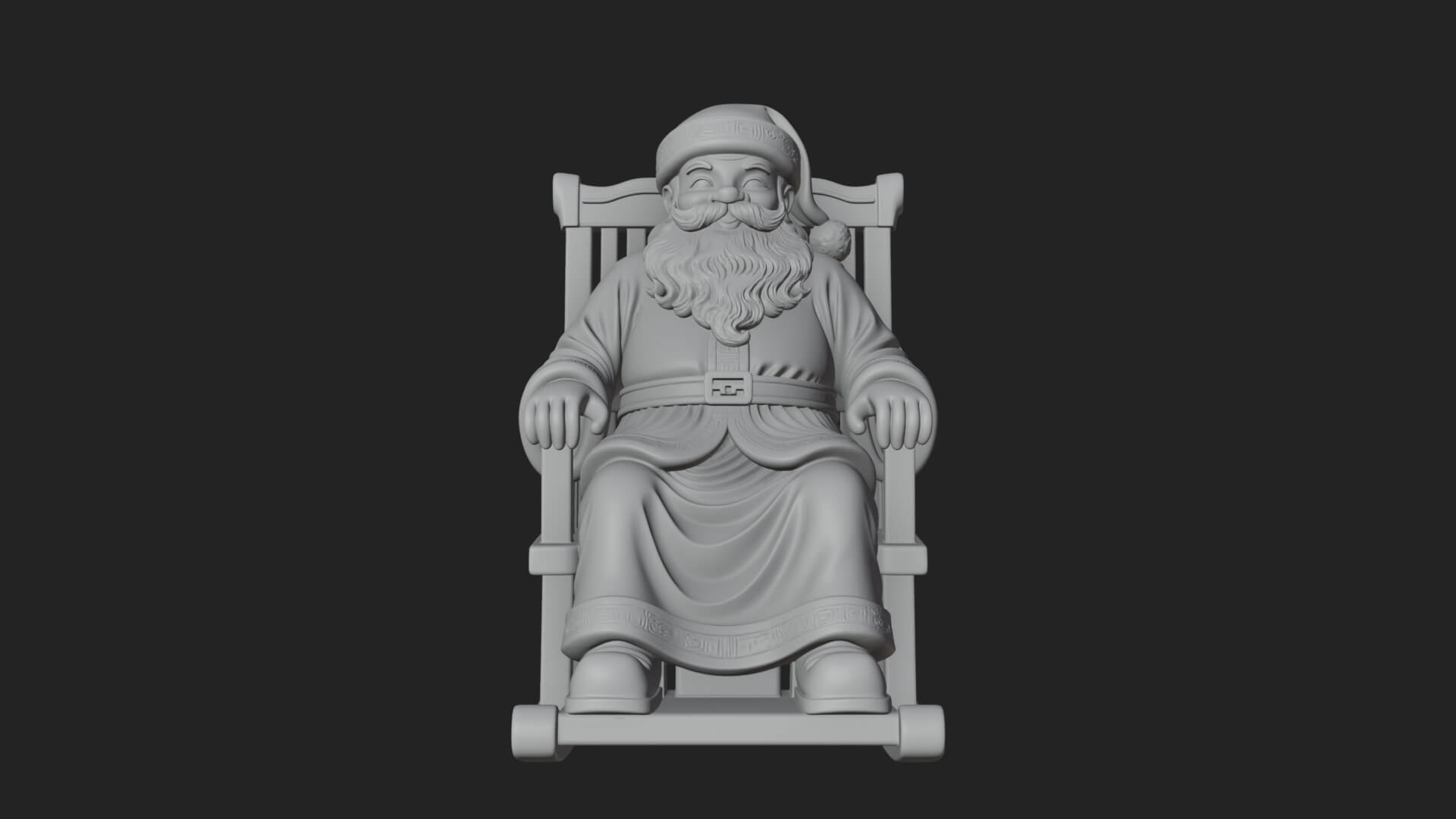 Rocking Chair Santa Statue Design 3 3D Print Model 3D Model