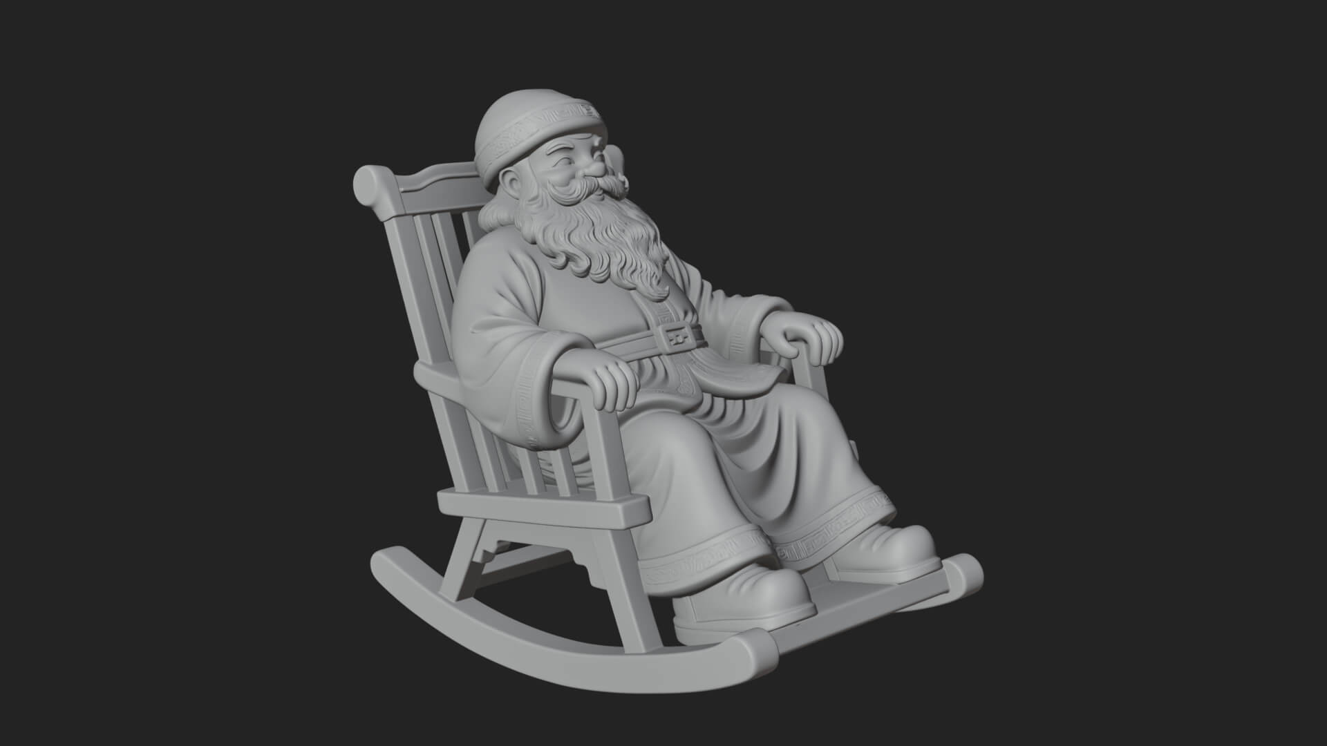 Rocking Chair Santa Statue Design 3 3D Print Model 3D Model