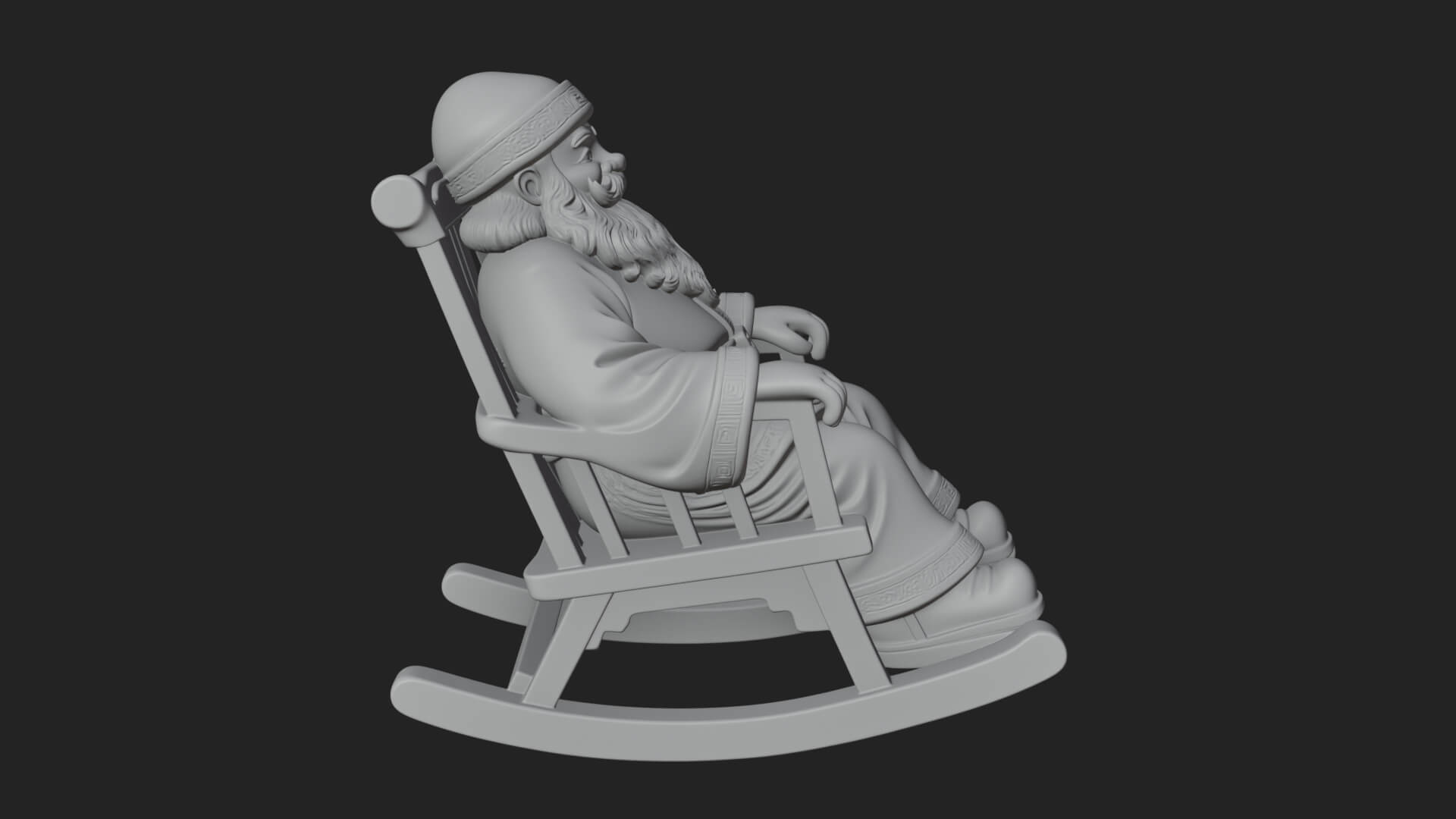 Rocking Chair Santa Statue Design 3 3D Print Model 3D Model