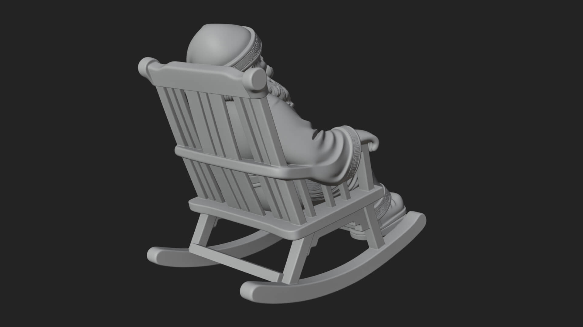 Rocking Chair Santa Statue Design 3 3D Print Model 3D Model