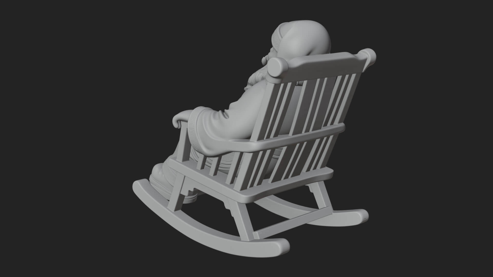Rocking Chair Santa Statue Design 3 3D Print Model 3D Model