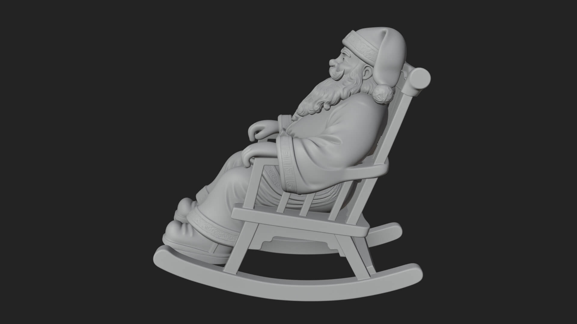 Rocking Chair Santa Statue Design 3 3D Print Model 3D Model