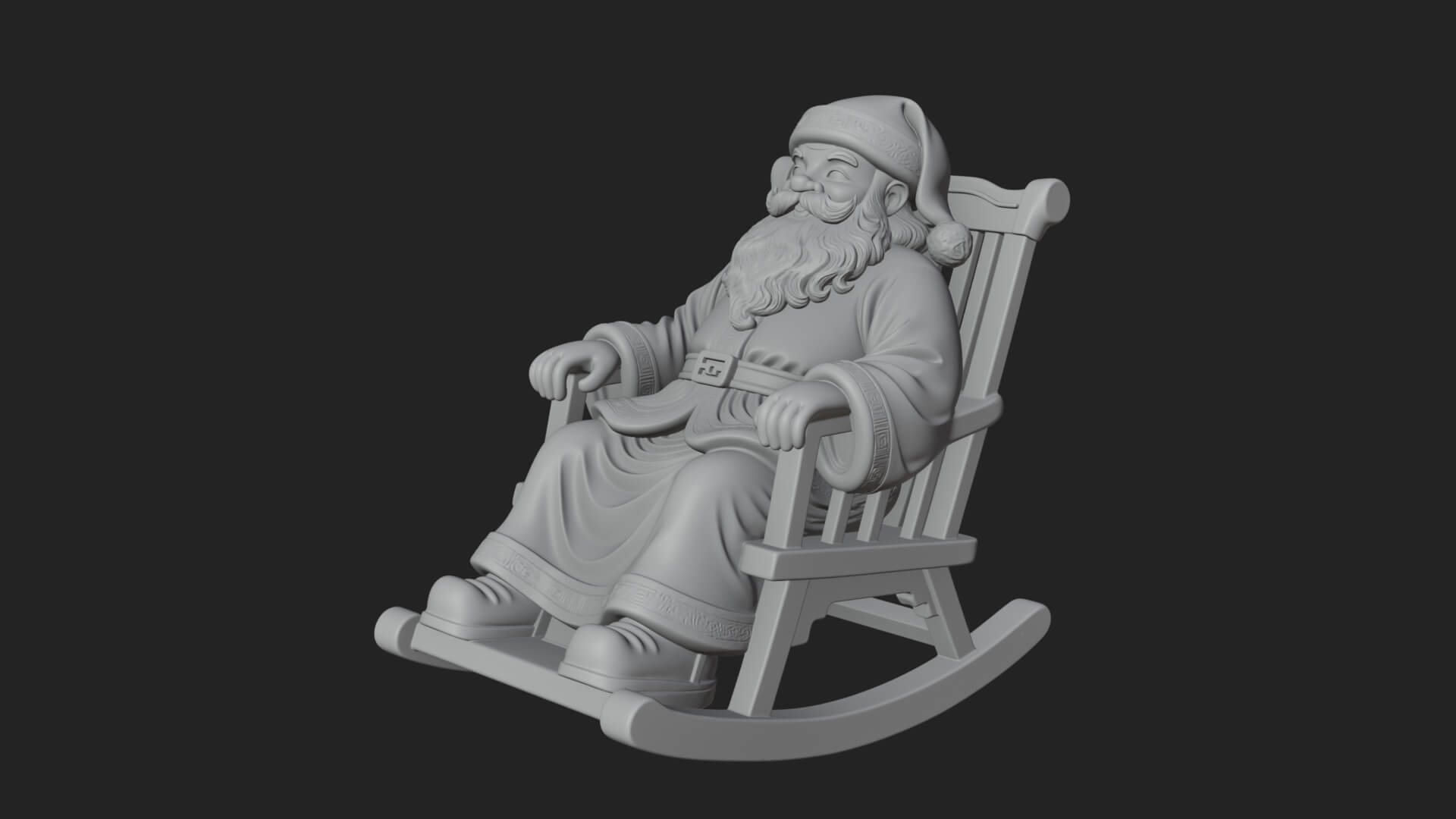 Rocking Chair Santa Statue Design 3 3D Print Model 3D Model