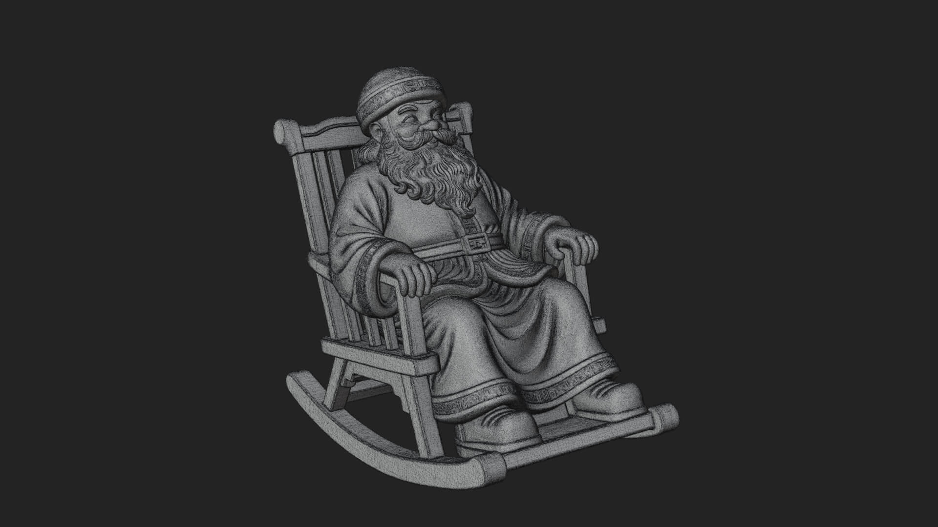 Rocking Chair Santa Statue Design 3 3D Print Model 3D Model