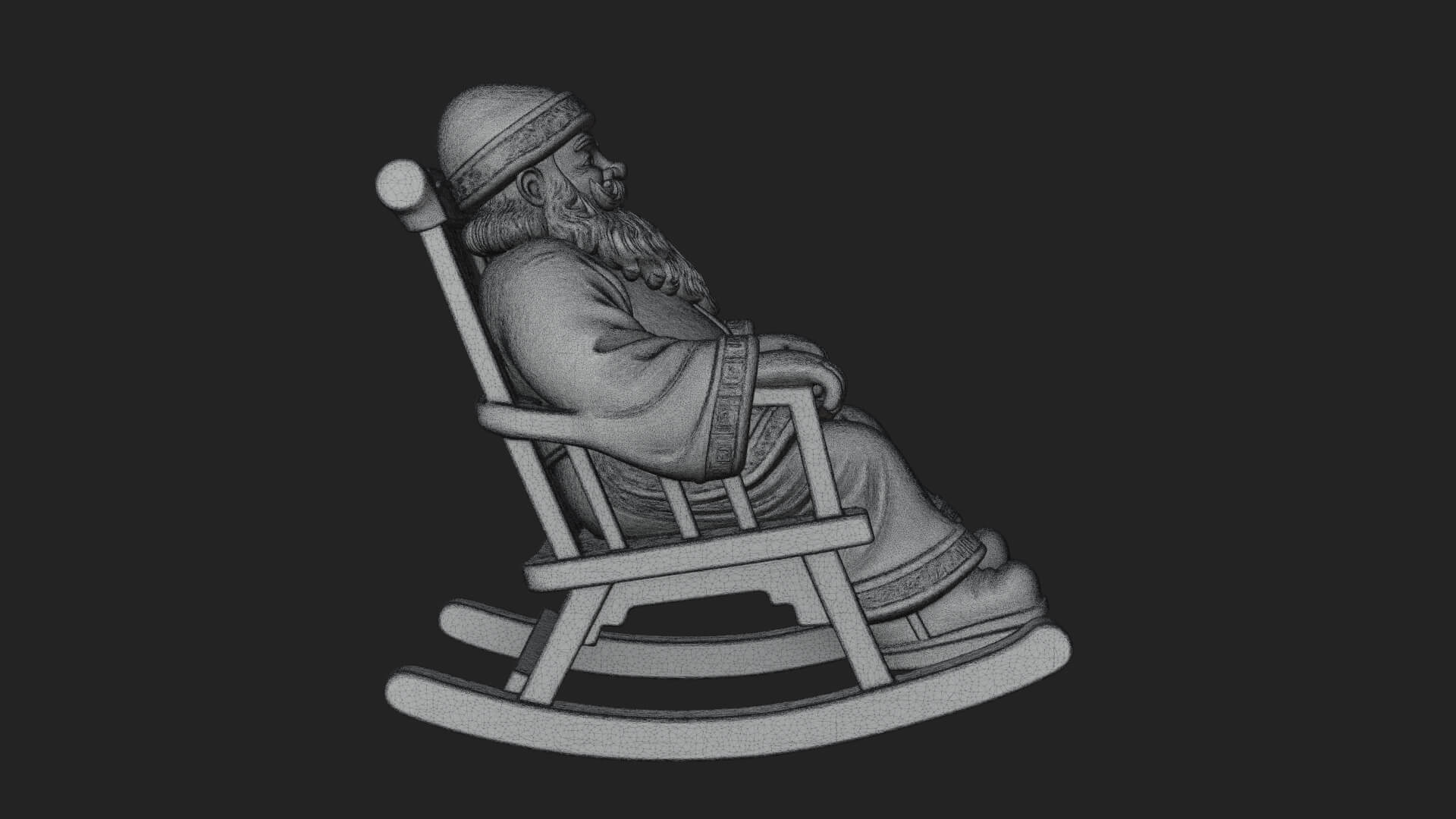 Rocking Chair Santa Statue Design 3 3D Print Model 3D Model