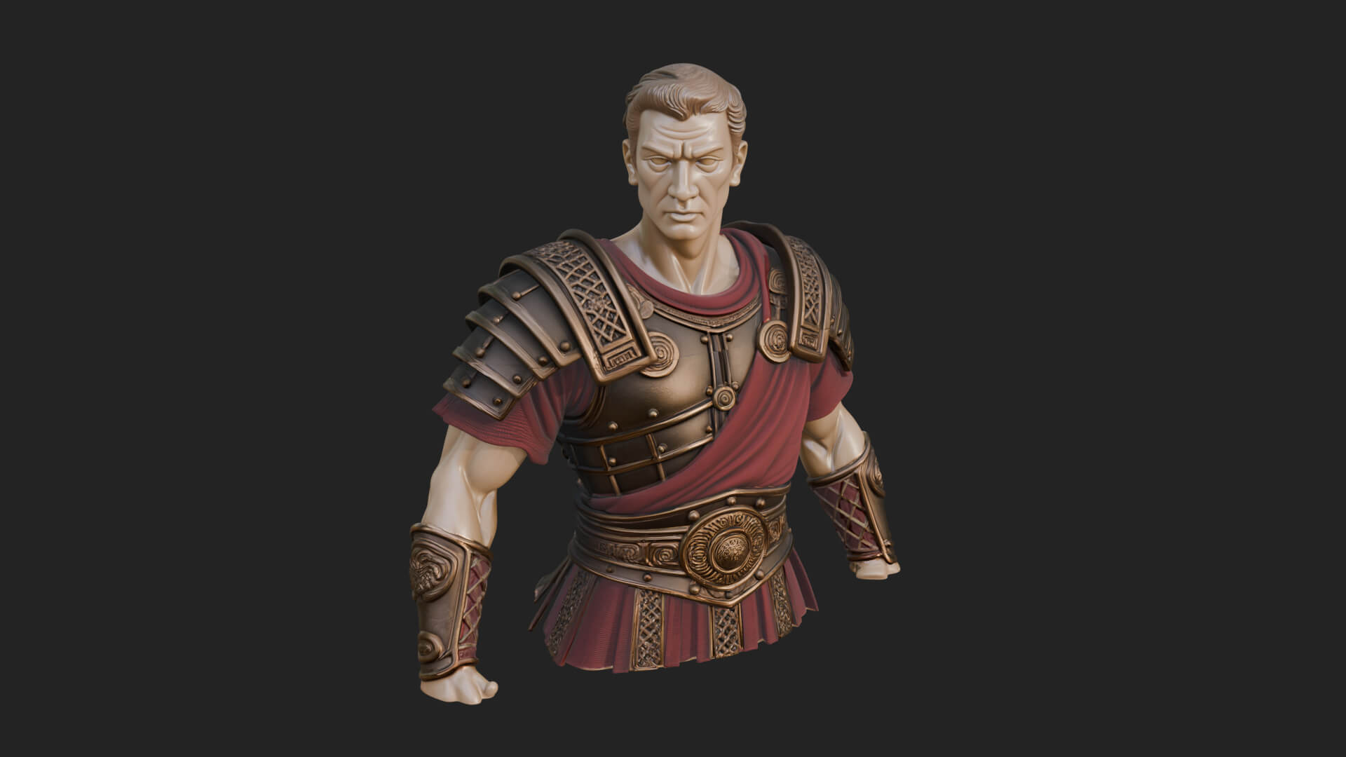 Roman Legionary Bust Statue Design 1 3D Print Model 3D Model