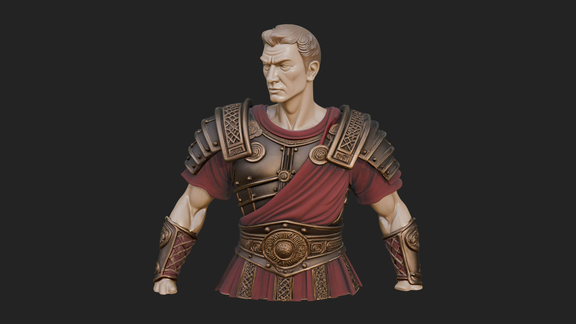 Roman Legionary Bust Statue Design 1 3D Print Model 3D Model