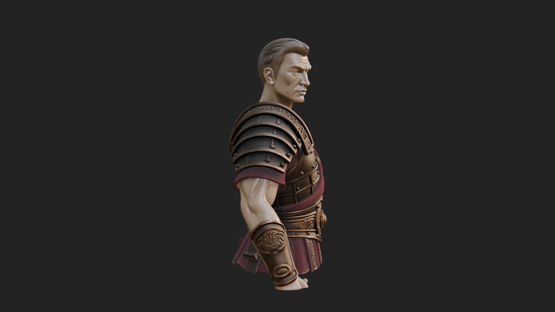 Roman Legionary Bust Statue Design 1 3D Print Model 3D Model
