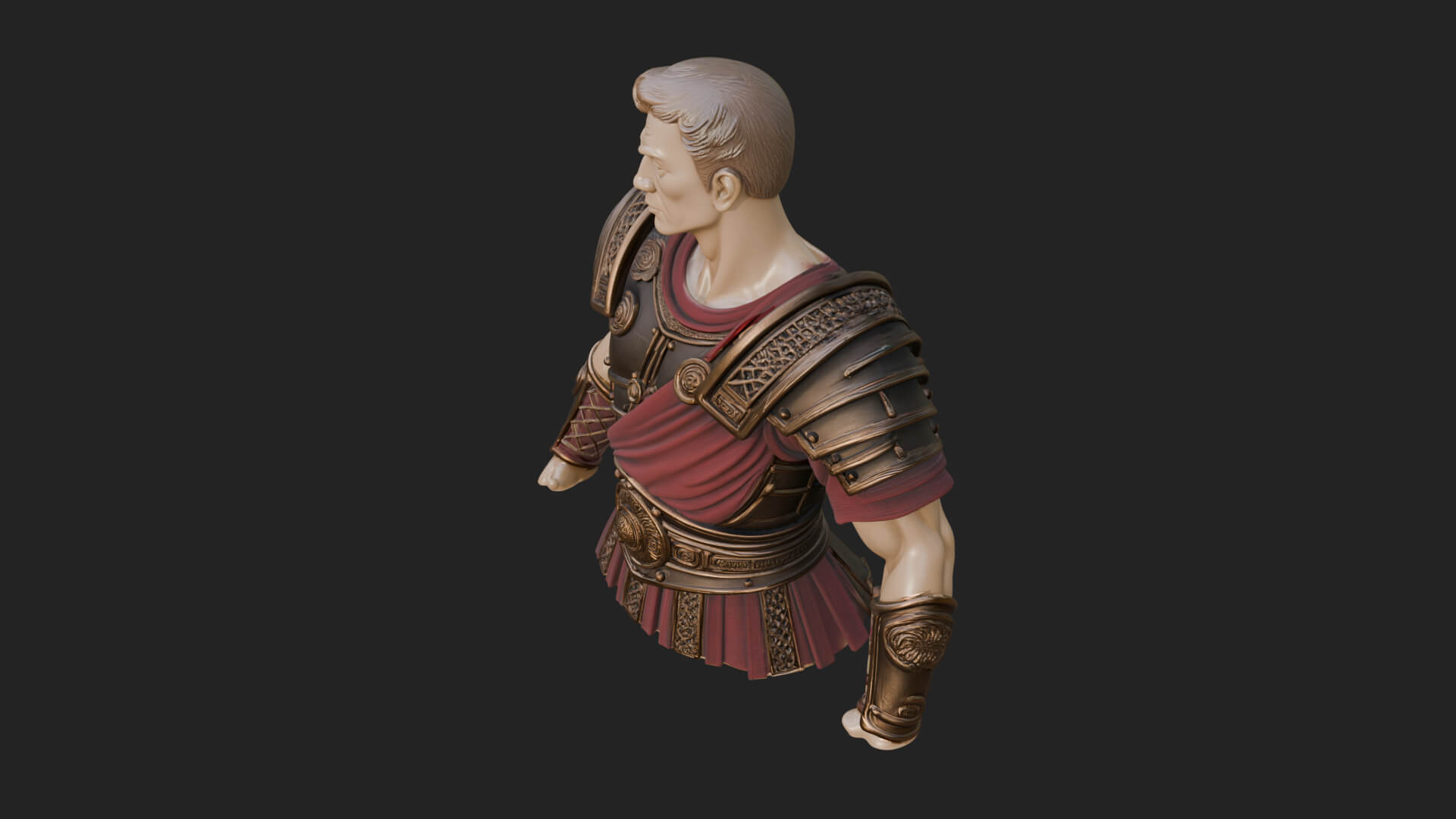 Roman Legionary Bust Statue Design 1 3D Print Model 3D Model