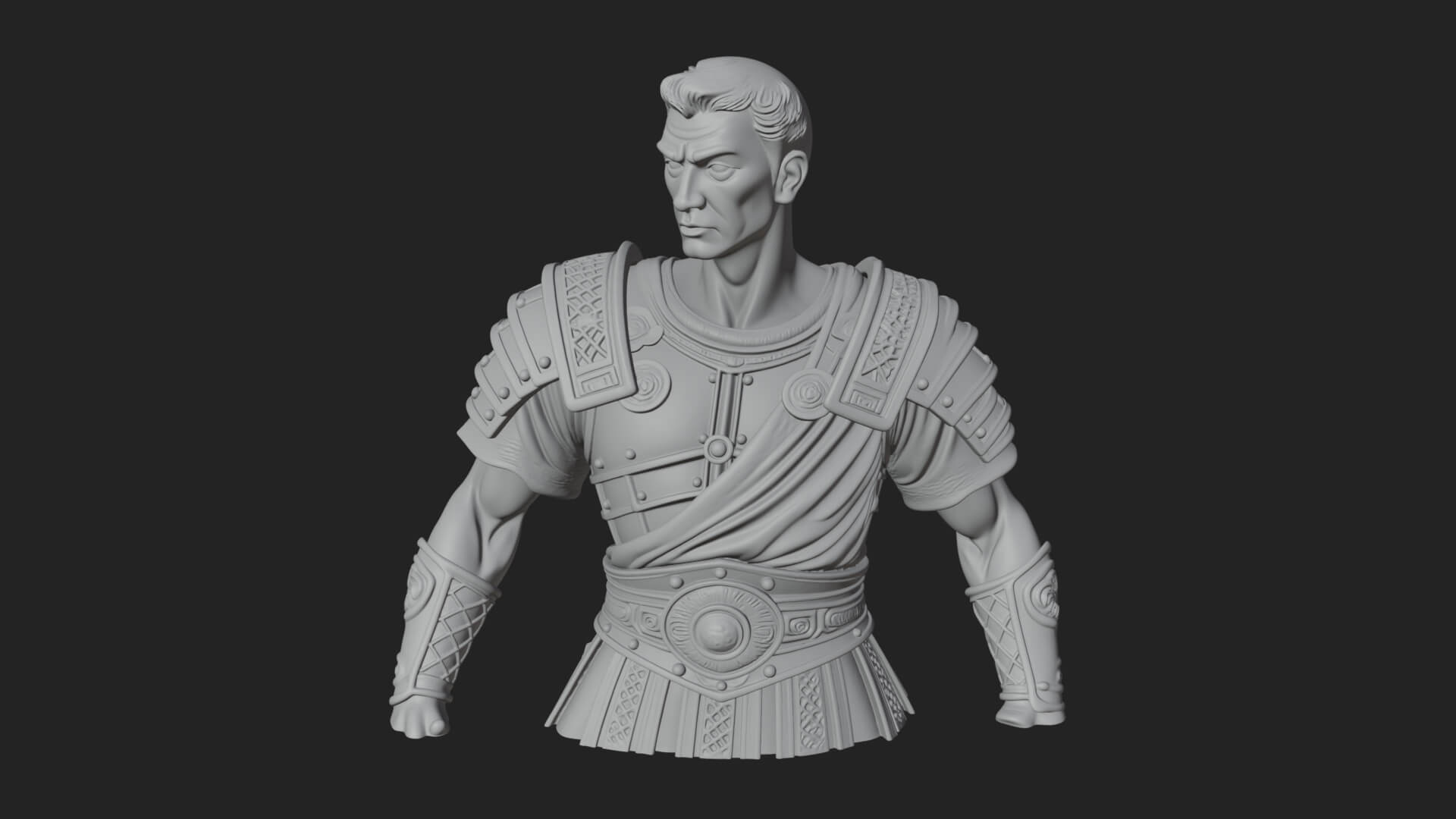 Roman Legionary Bust Statue Design 1 3D Print Model 3D Model