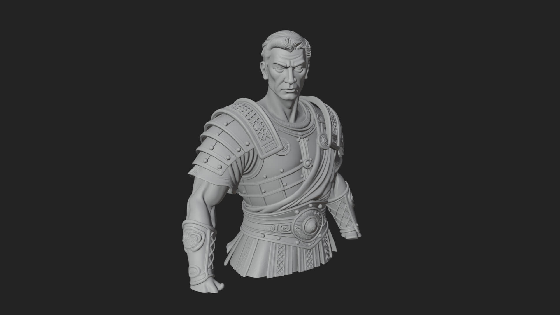 Roman Legionary Bust Statue Design 1 3D Print Model 3D Model