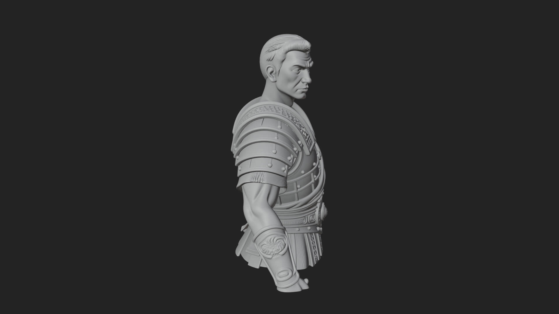 Roman Legionary Bust Statue Design 1 3D Print Model 3D Model