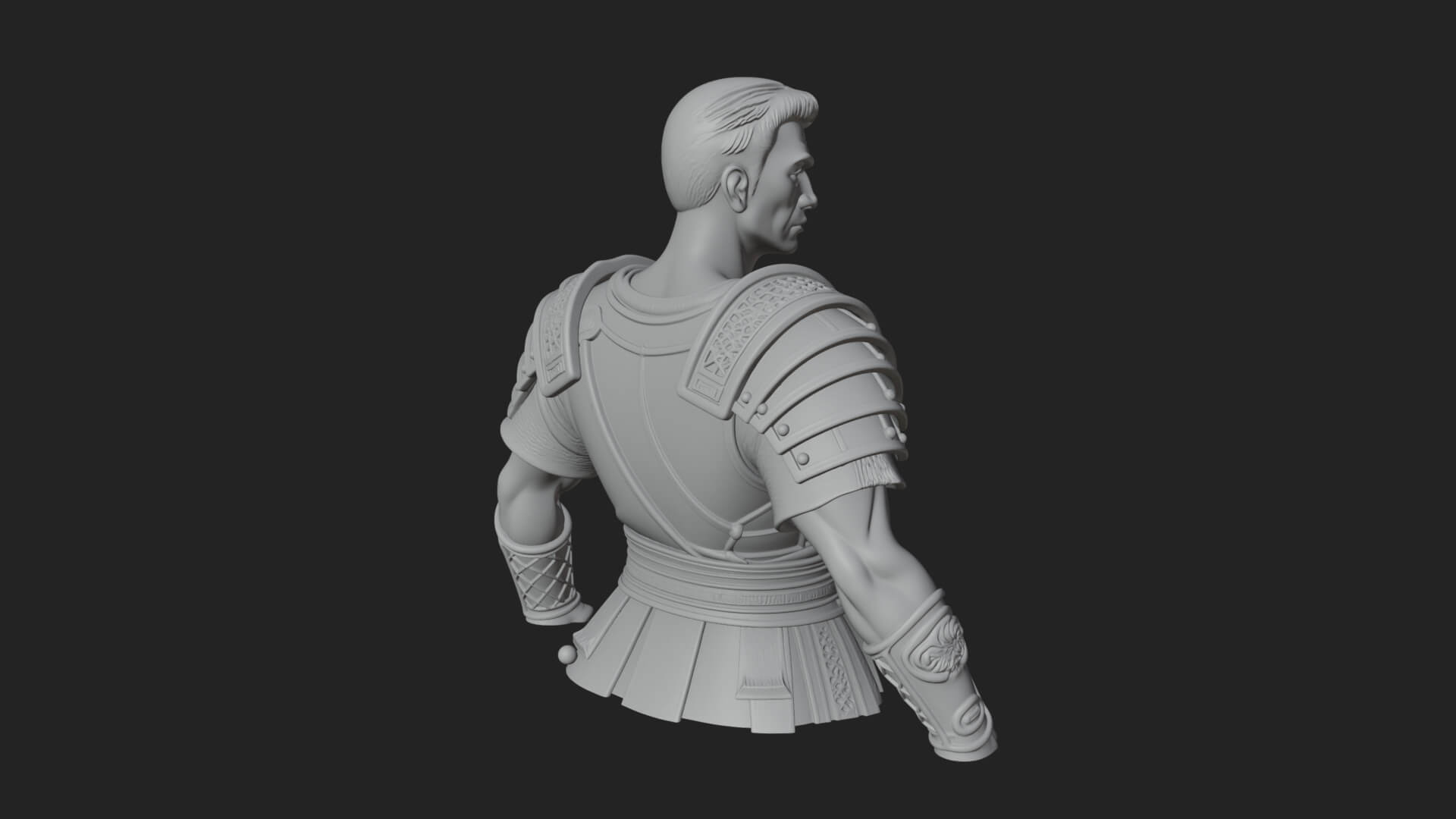 Roman Legionary Bust Statue Design 1 3D Print Model 3D Model