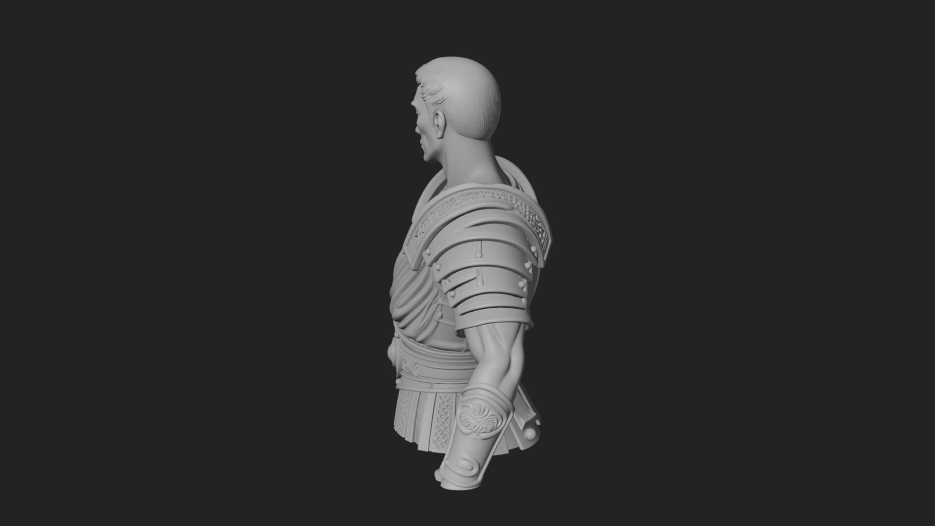 Roman Legionary Bust Statue Design 1 3D Print Model 3D Model