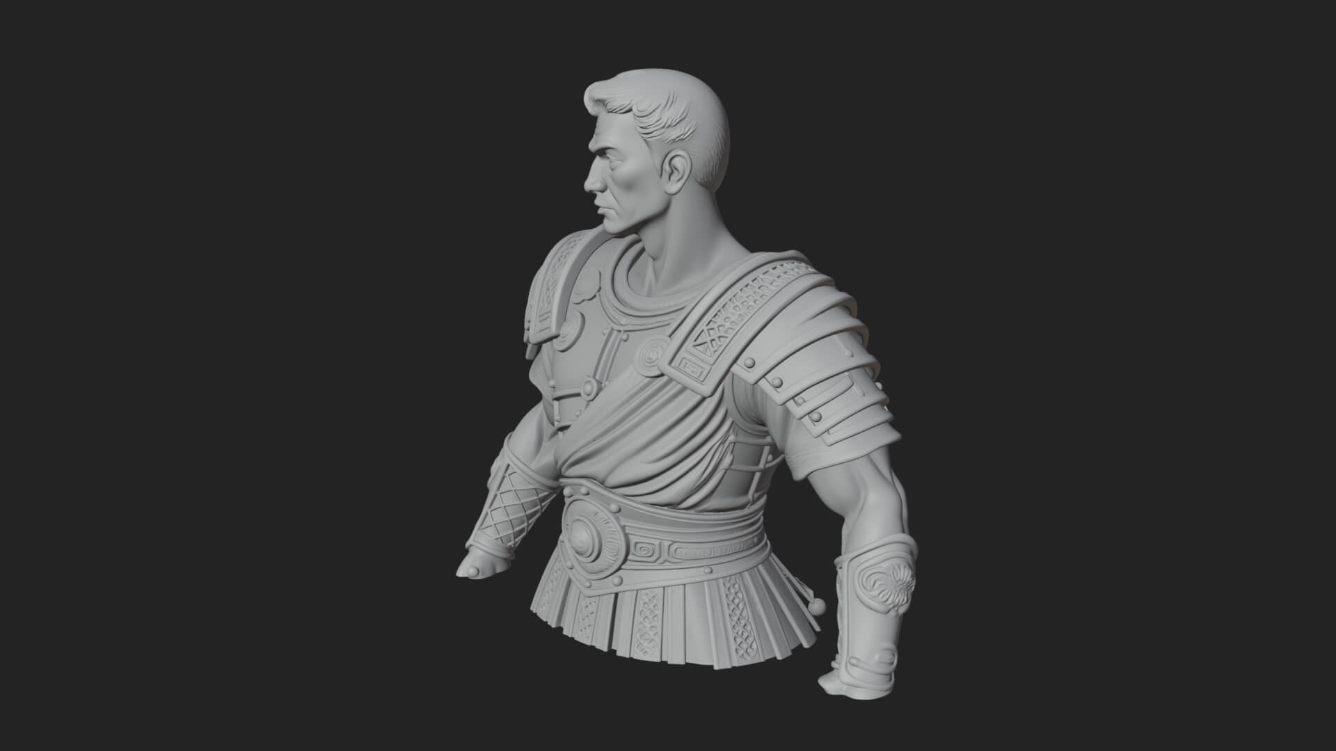 Roman Legionary Bust Statue Design 1 3D Print Model 3D Model