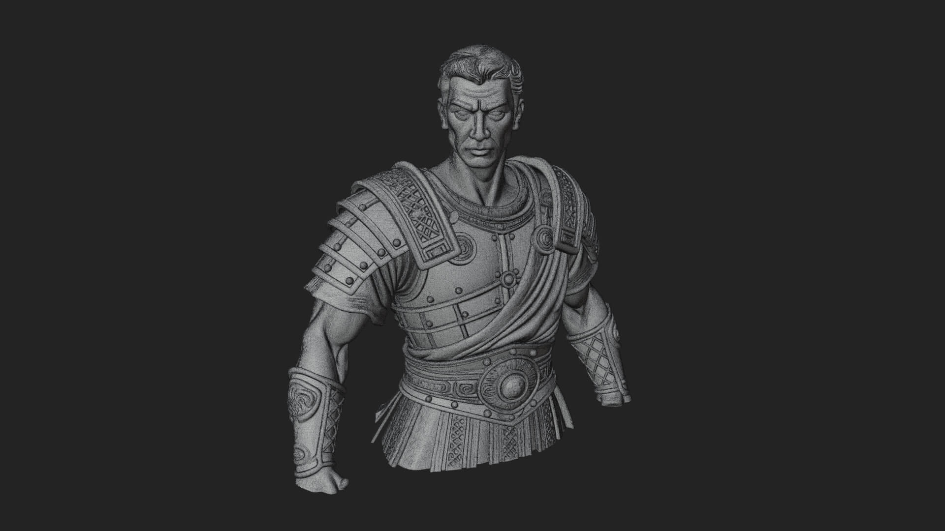 Roman Legionary Bust Statue Design 1 3D Print Model 3D Model