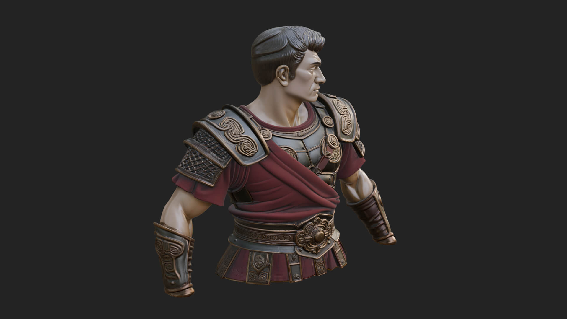 Roman Legionary Bust Statue Design 2 3D Print Model 3D Model