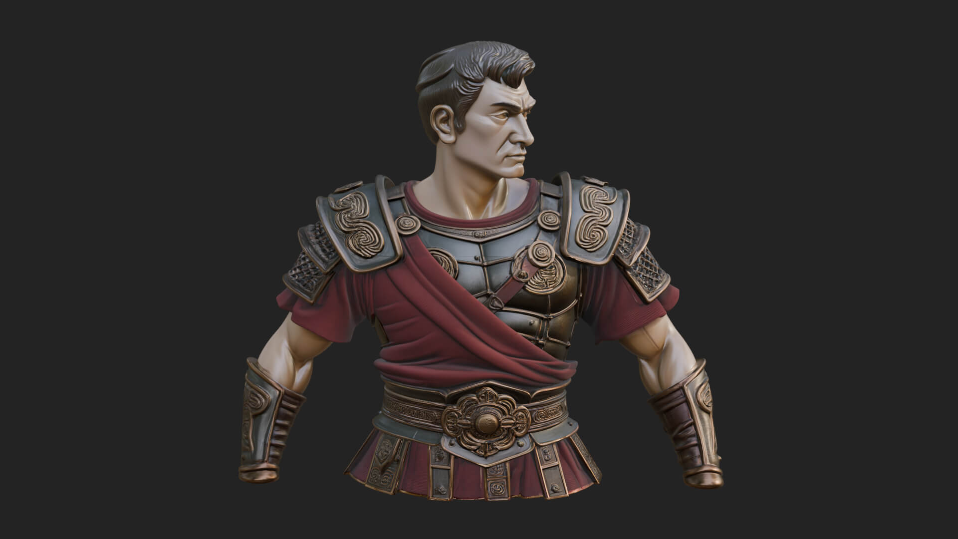 Roman Legionary Bust Statue Design 2 3D Print Model 3D Model
