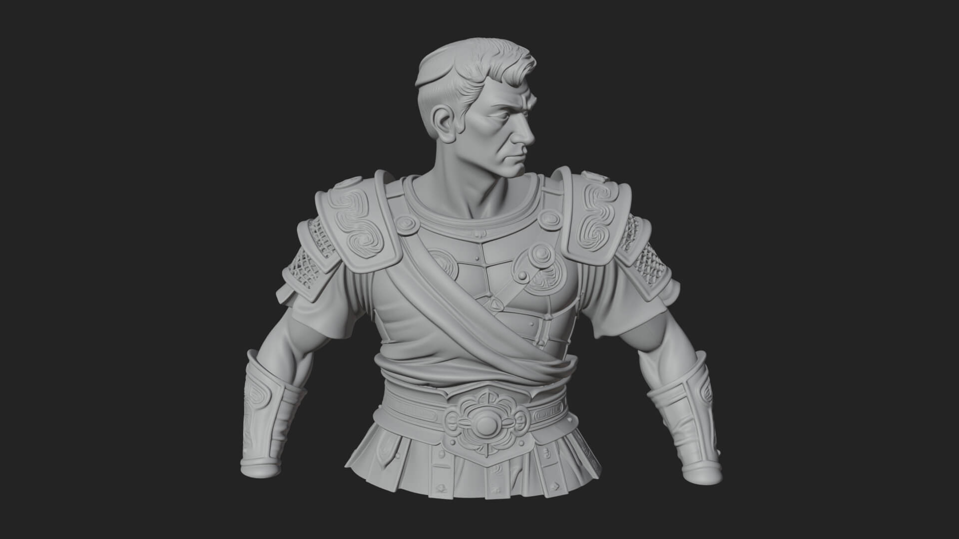 Roman Legionary Bust Statue Design 2 3D Print Model 3D Model