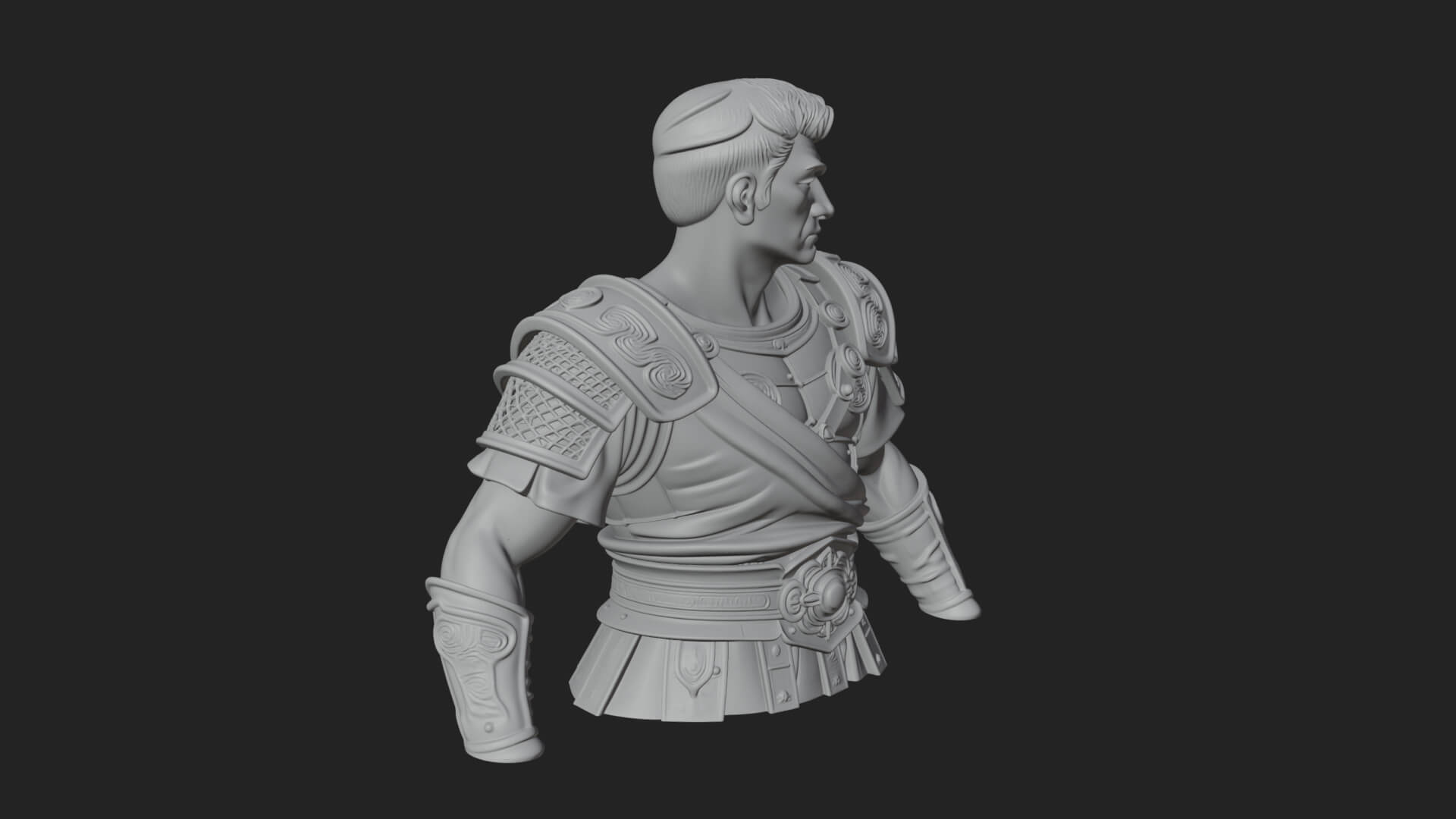 Roman Legionary Bust Statue Design 2 3D Print Model 3D Model