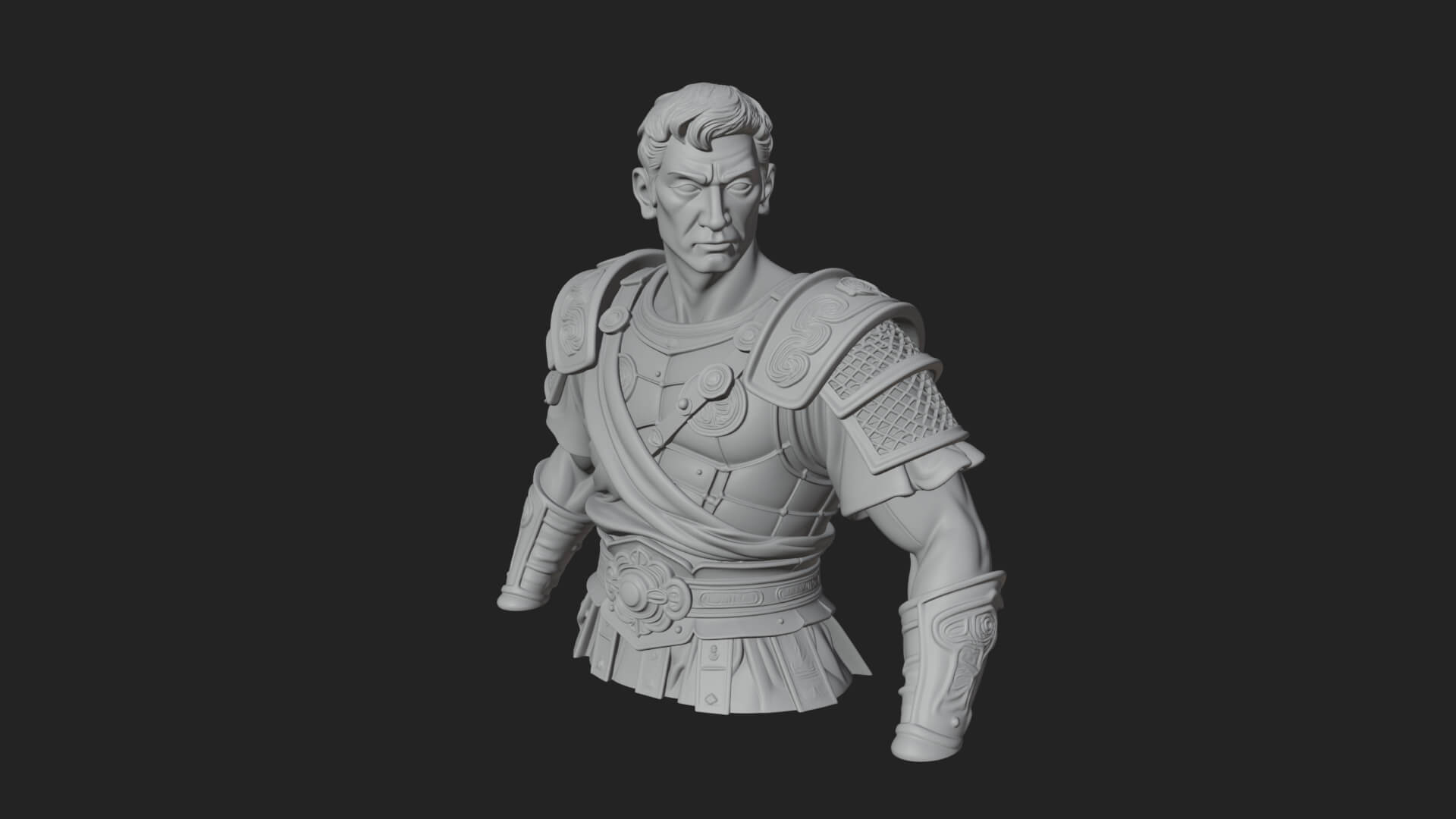 Roman Legionary Bust Statue Design 2 3D Print Model 3D Model