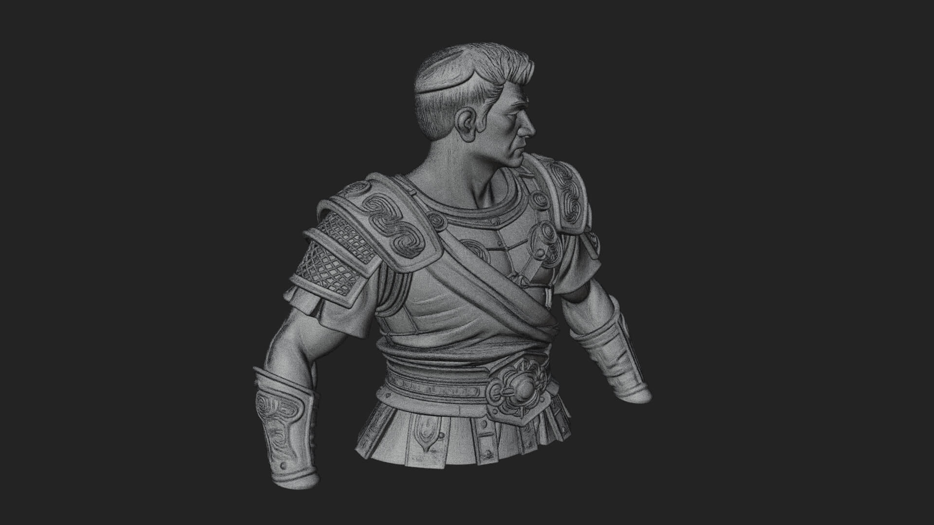 Roman Legionary Bust Statue Design 2 3D Print Model 3D Model