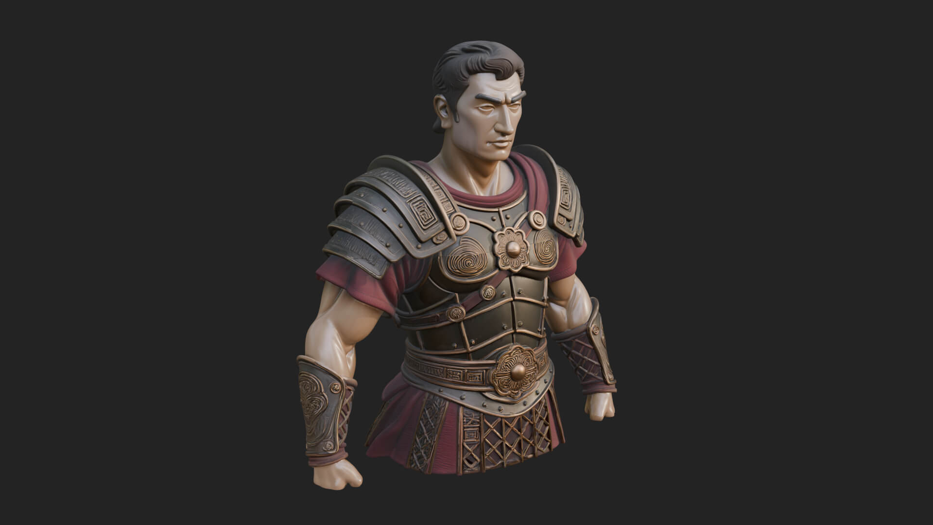 Roman Legionary Bust Statue Design 3 3D Print Model 3D Model