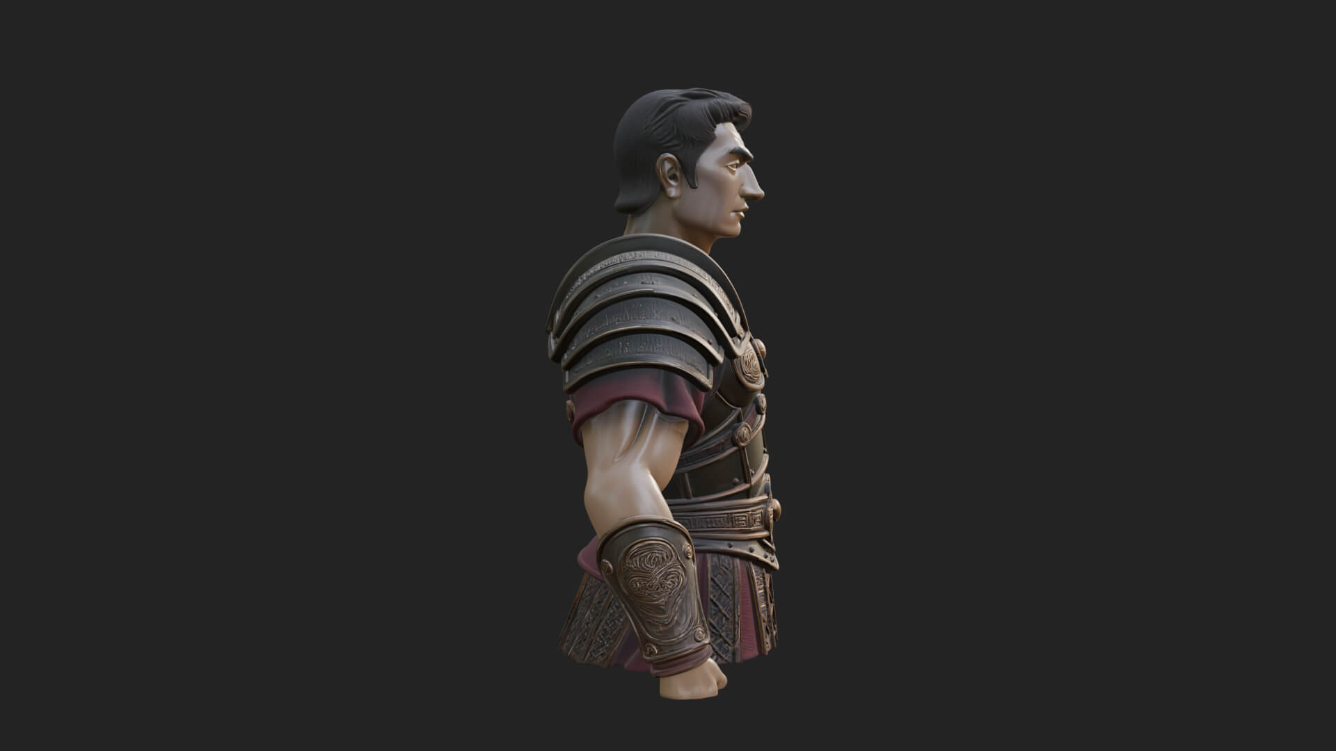Roman Legionary Bust Statue Design 3 3D Print Model 3D Model