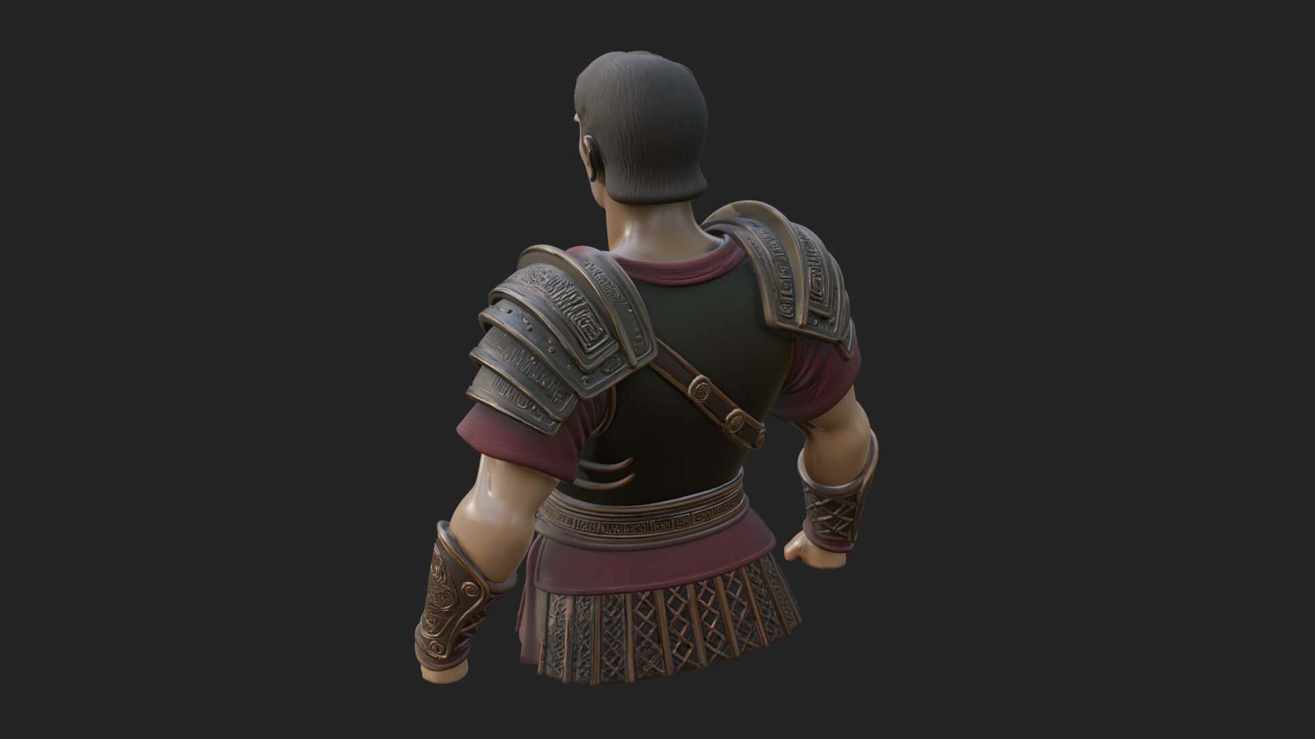 Roman Legionary Bust Statue Design 3 3D Print Model 3D Model