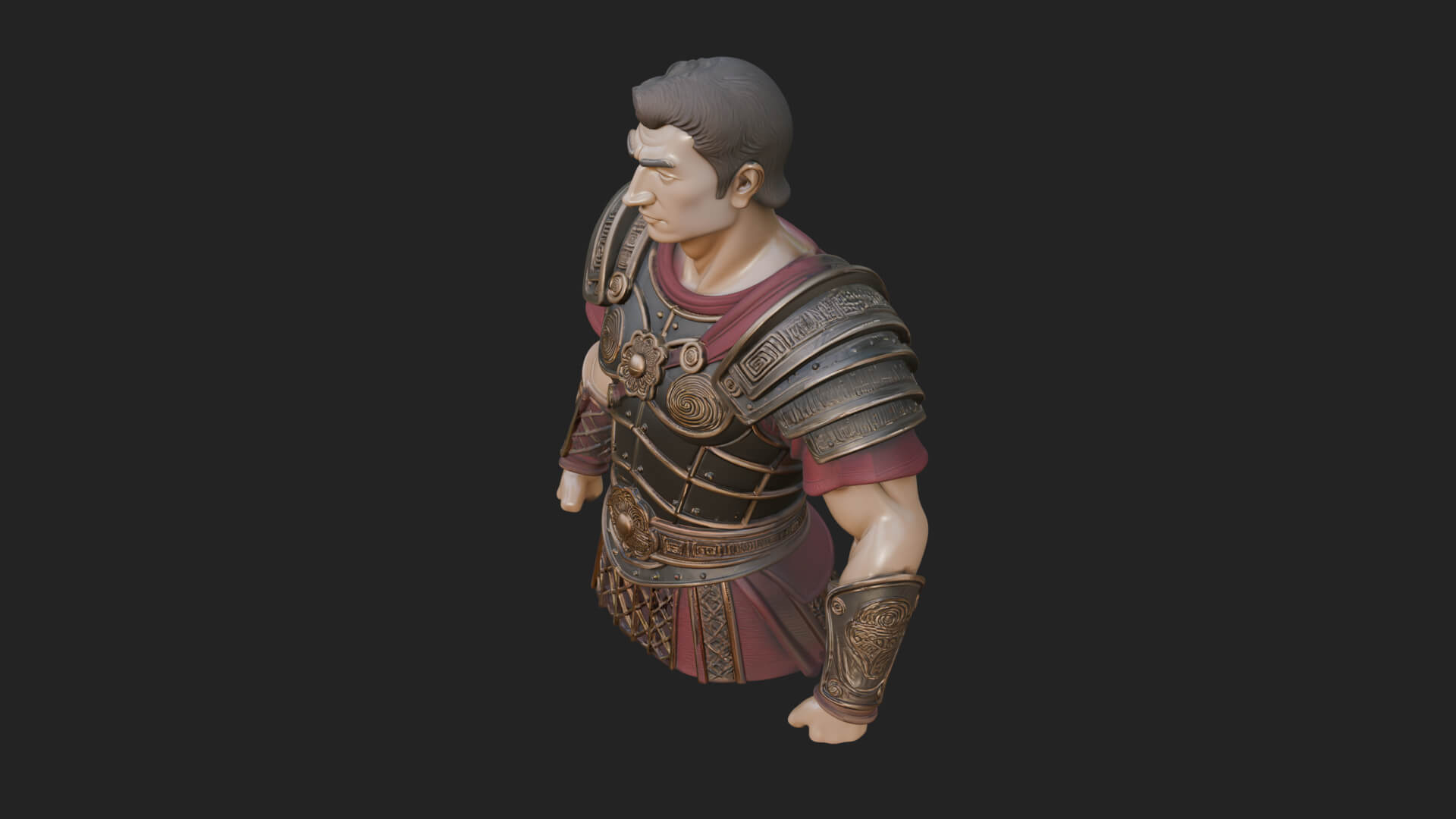 Roman Legionary Bust Statue Design 3 3D Print Model 3D Model