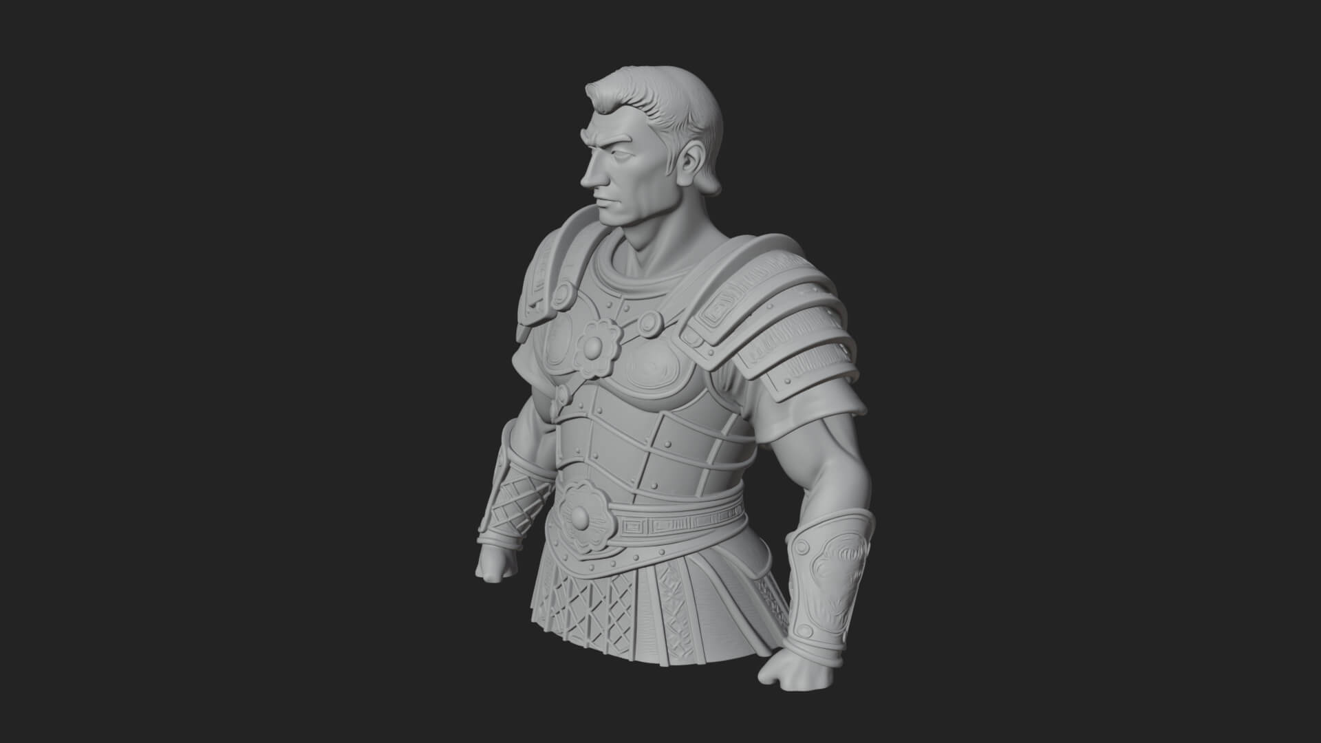 Roman Legionary Bust Statue Design 3 3D Print Model 3D Model