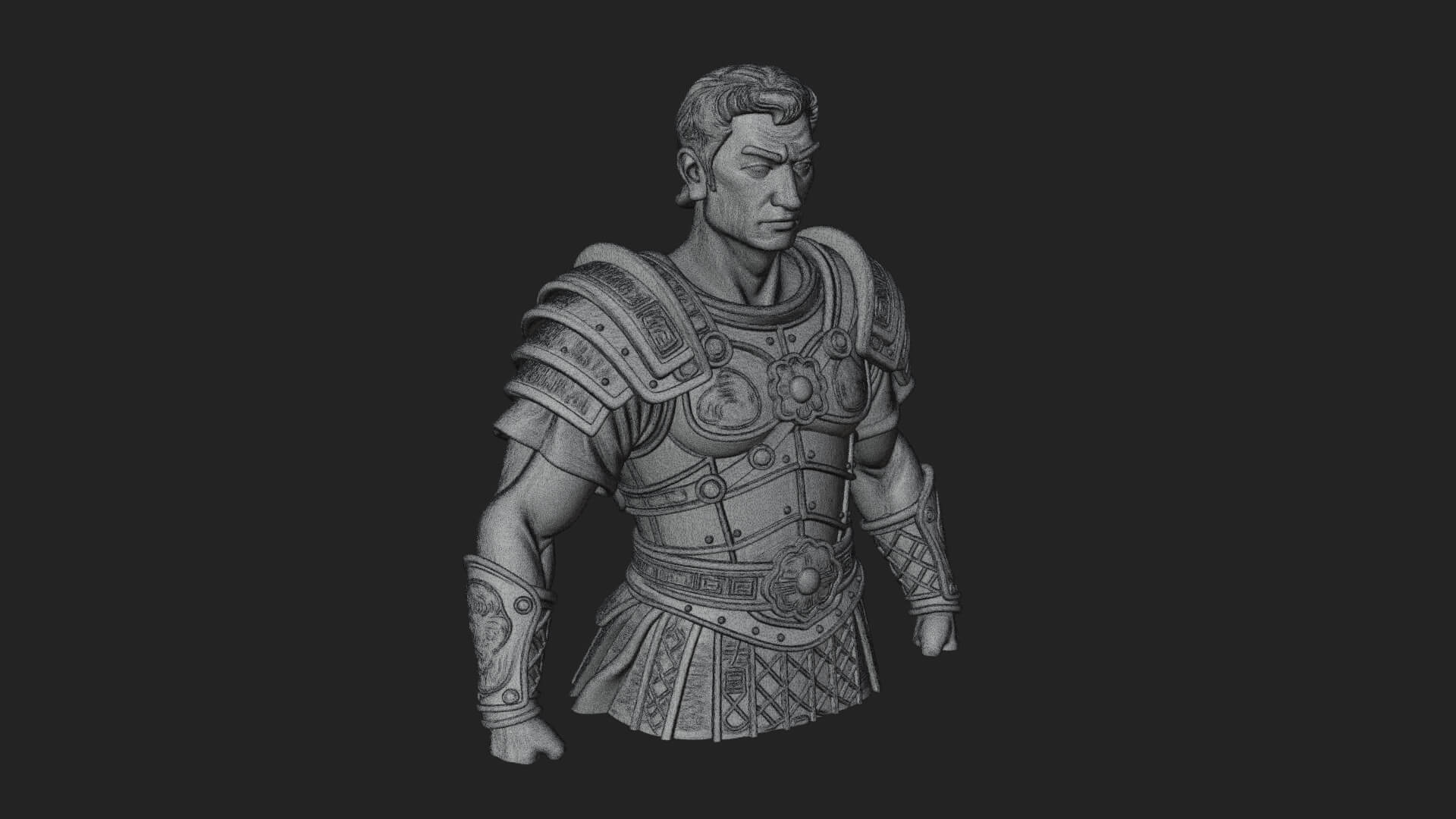 Roman Legionary Bust Statue Design 3 3D Print Model 3D Model